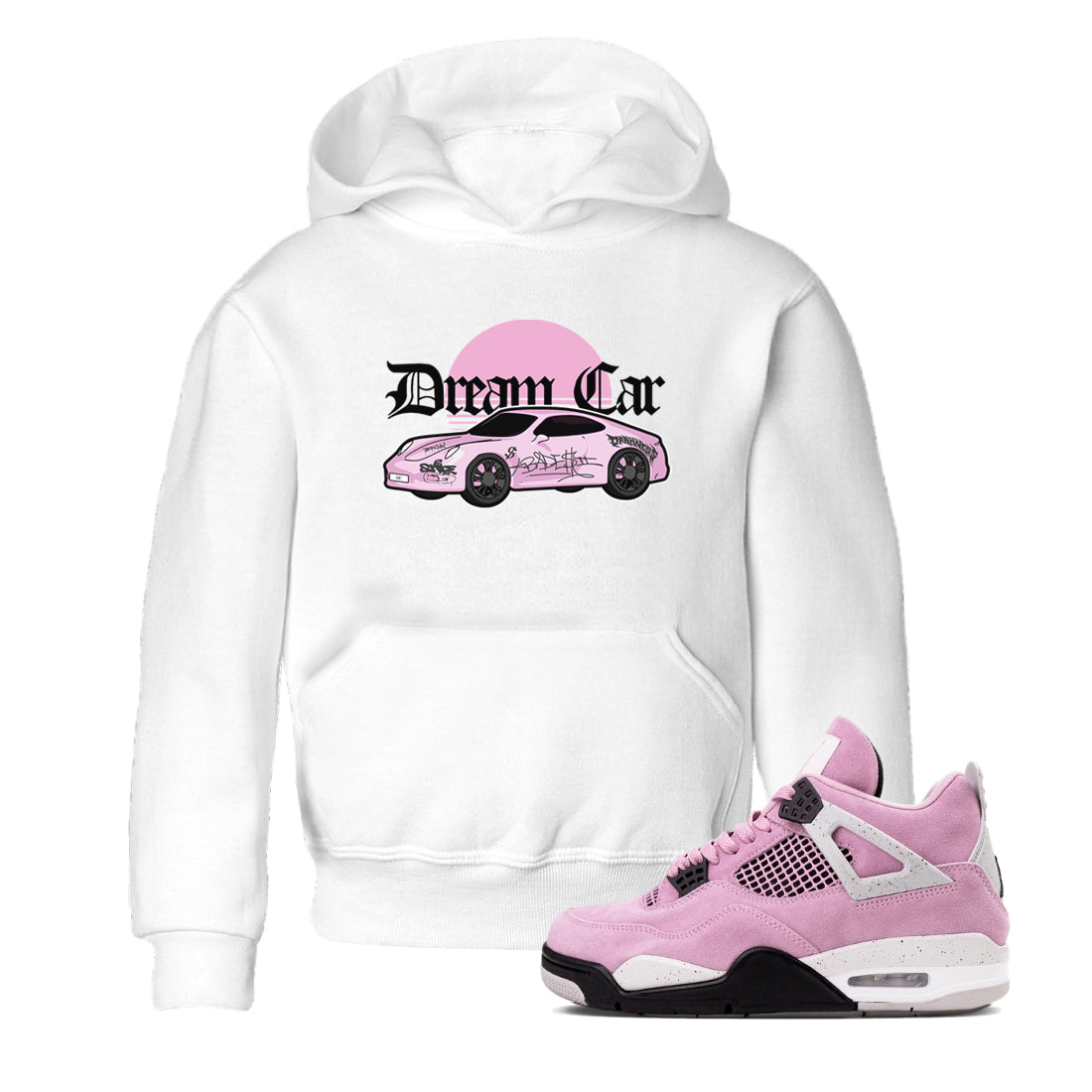 4s Retro Orchid shirts to match jordans Dream Car sneaker match tees Air Jordan 4 WMNS Orchid match shoes to clothes Drip Gear Zone Youth Baby White 1 tee