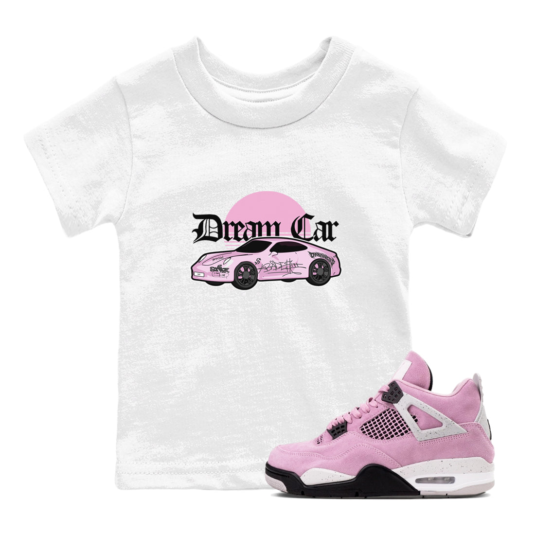 4s Retro Orchid shirts to match jordans Dream Car sneaker match tees Air Jordan 4 WMNS Orchid match shoes to clothes Drip Gear Zone Youth Baby White 1 tee