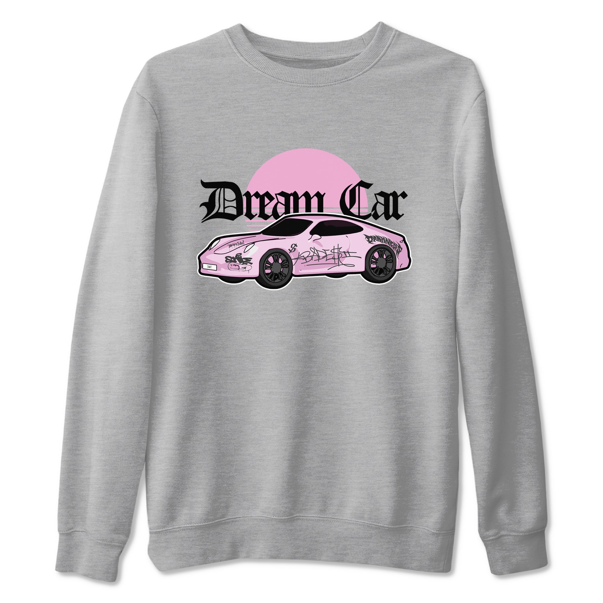 4s Retro Orchid shirts to match jordans Dream Car sneaker match tees Air Jordan 4 WMNS Orchid match shoes to clothes Drip Gear Zone unisex cotton Heather Grey 2 shirts