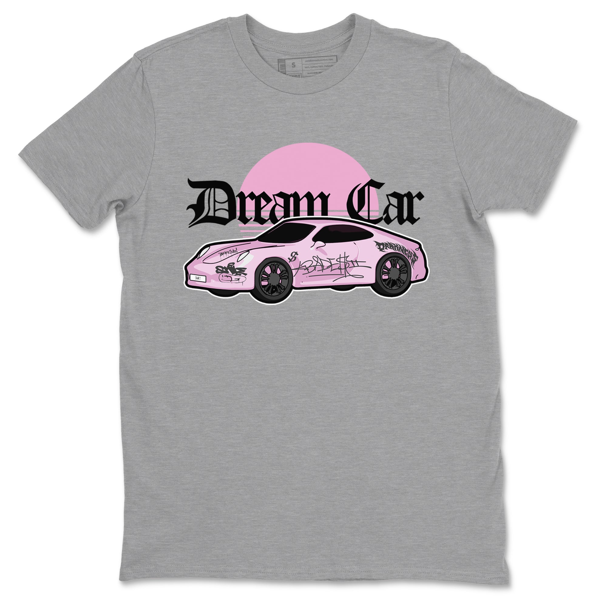 4s Retro Orchid shirts to match jordans Dream Car sneaker match tees Air Jordan 4 WMNS Orchid match shoes to clothes Drip Gear Zone unisex cotton Heather Grey 2 shirts