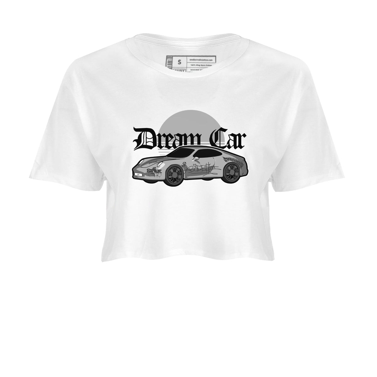 4s Wet Cement shirts to match jordans Dream Car sneaker match tees Air Jordan 4 SE Wet Cement Drip Gear Zone unisex cotton White 2 Crop Shirts
