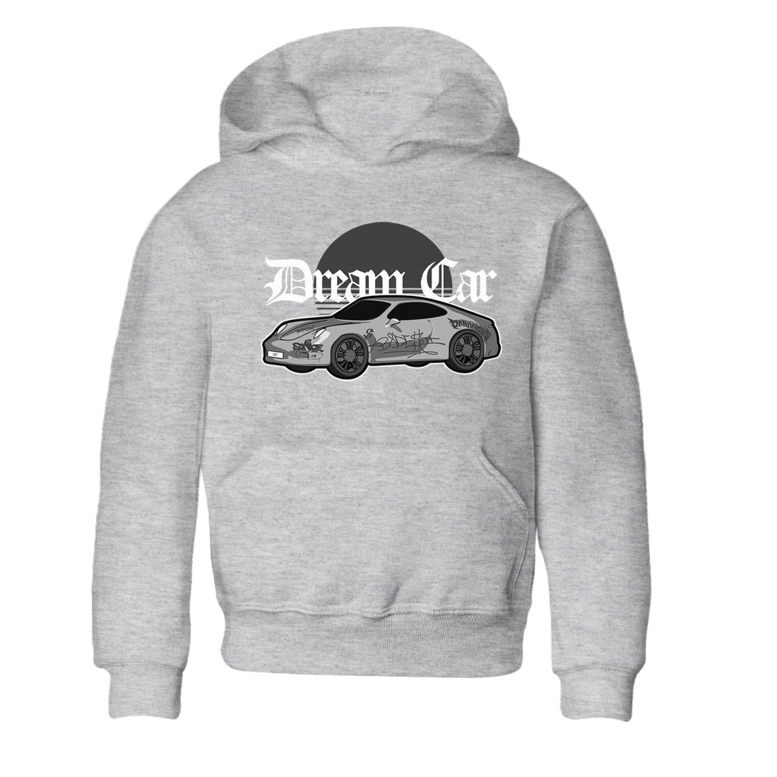 4s Wet Cement shirts to match jordans Dream Car sneaker match tees Air Jordan 4 SE Wet Cement Drip Gear Zone Youth Baby Heather Grey 2 crew neck shirts