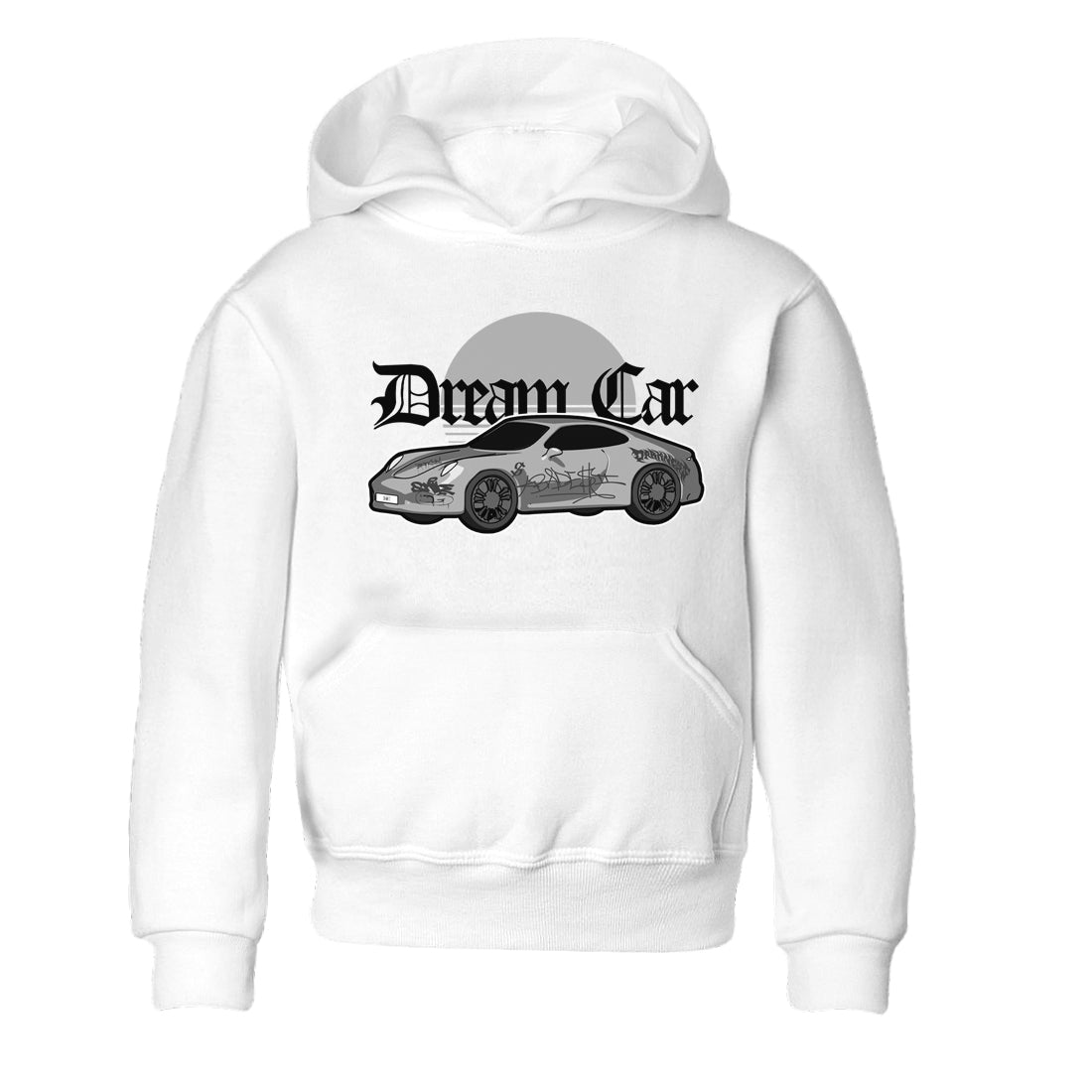 4s Wet Cement shirts to match jordans Dream Car sneaker match tees Air Jordan 4 SE Wet Cement Drip Gear Zone Youth Baby White 2 crew neck shirts