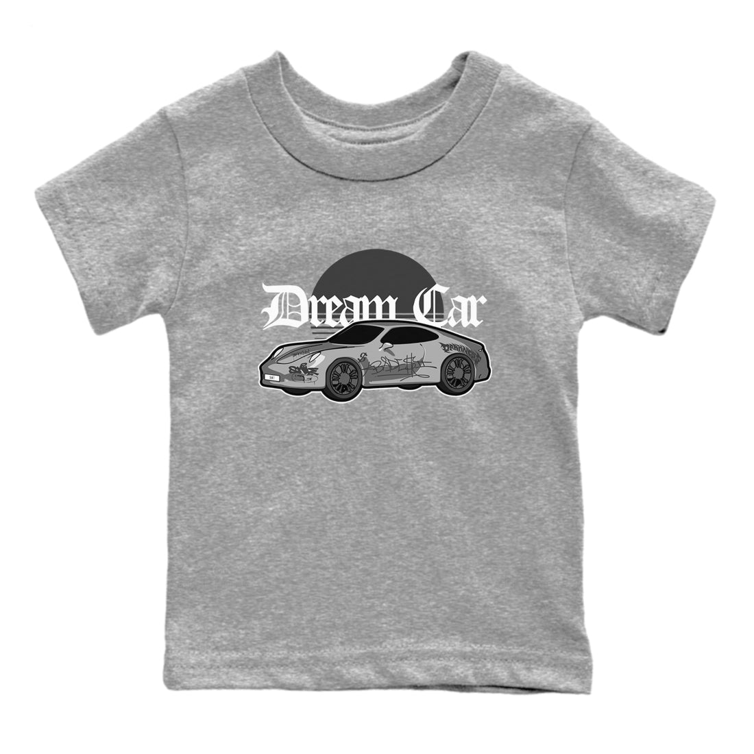 4s Wet Cement shirts to match jordans Dream Car sneaker match tees Air Jordan 4 SE Wet Cement Drip Gear Zone Youth Baby Heather Grey 2 crew neck shirts