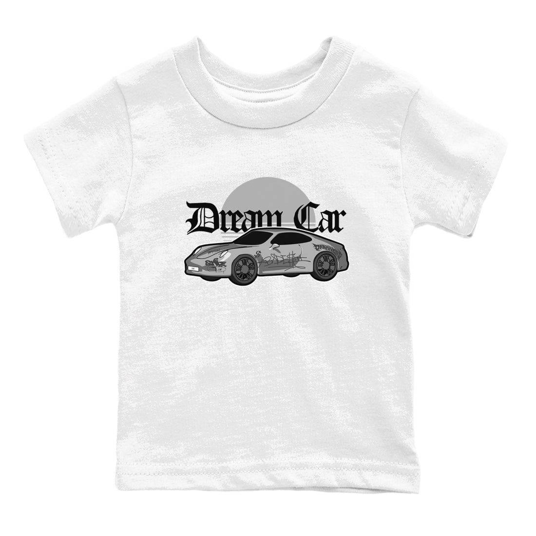 4s Wet Cement shirts to match jordans Dream Car sneaker match tees Air Jordan 4 SE Wet Cement Drip Gear Zone Youth Baby White 2 crew neck shirts