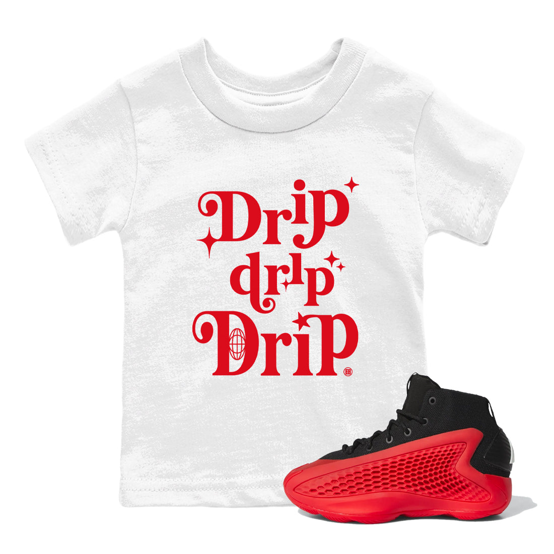 AE 1 Bred shirts to match jordans Drip Drip Drip sneaker match tees AE 1 Bred match shoes to clothes Drip Gear Zone Youth Baby White 1 tee