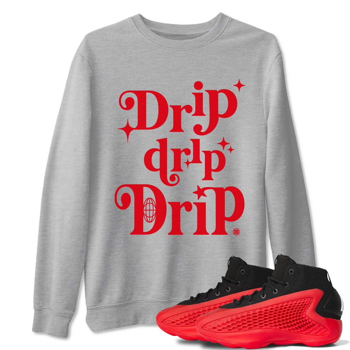 AE 1 Bred shirts to match jordans Drip Drip Drip sneaker match tees AE 1 Bred match shoes to clothes Drip Gear Zone unisex cotton Heather Grey 1 shirts