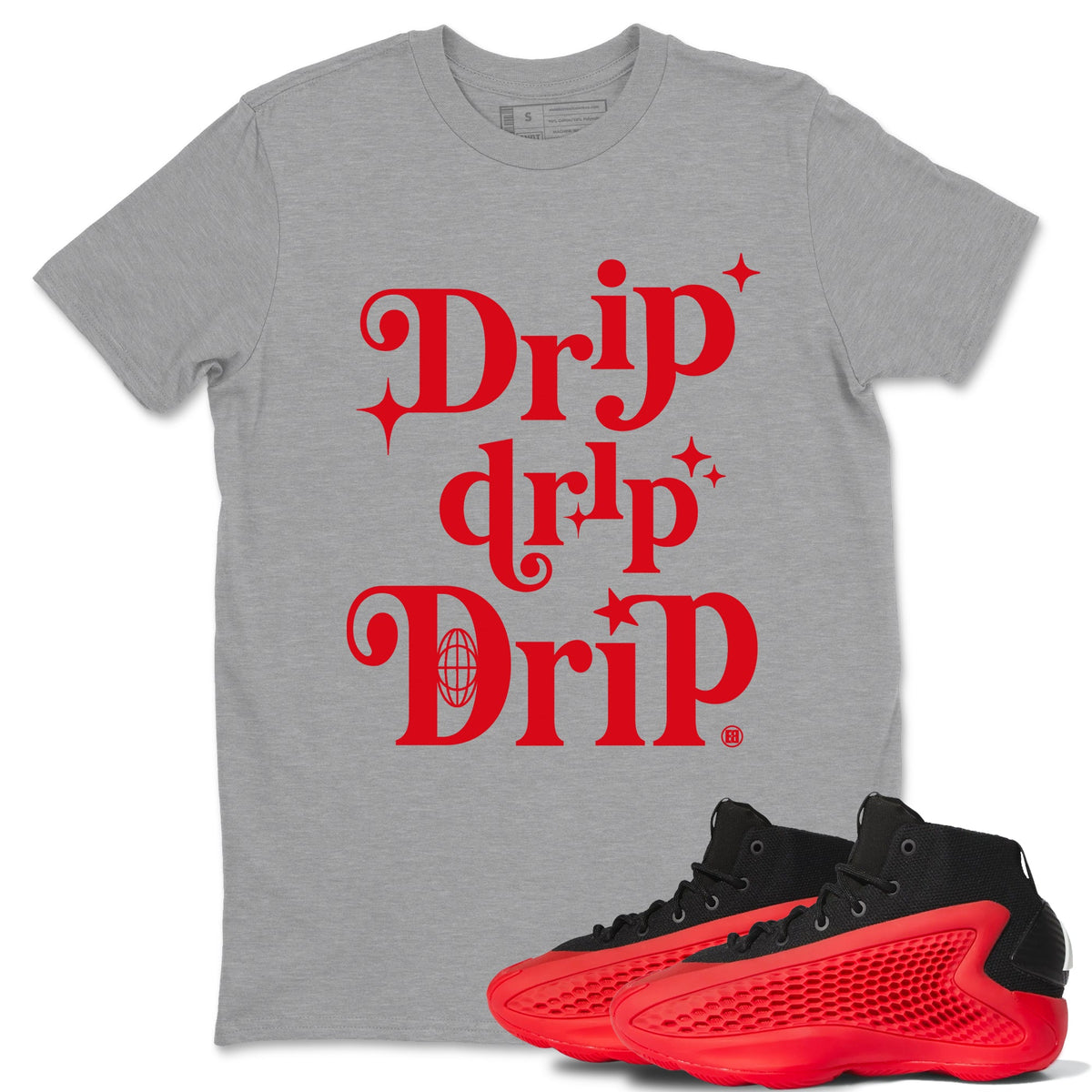 AE 1 Bred shirts to match jordans Drip Drip Drip sneaker match tees AE 1 Bred match shoes to clothes Drip Gear Zone unisex cotton Heather Grey 1 shirts