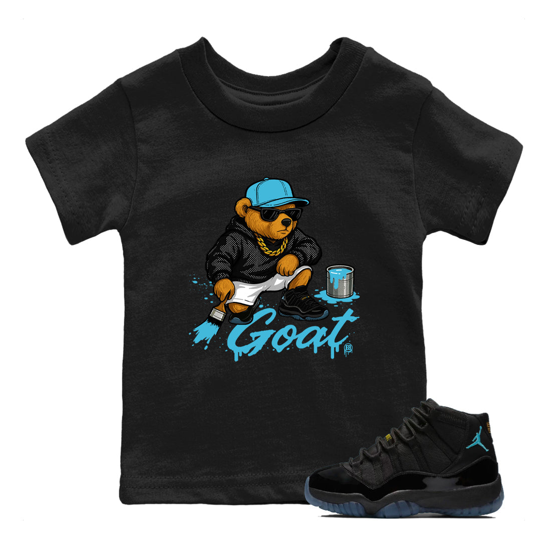 Sneaker Threads  Sneaker Tees To Match Air Jordan 11 Retro Gamma  Drip the GOAT Youth Graphic Tee Black 1. Perfect for Jordan releases 2025 colorways.