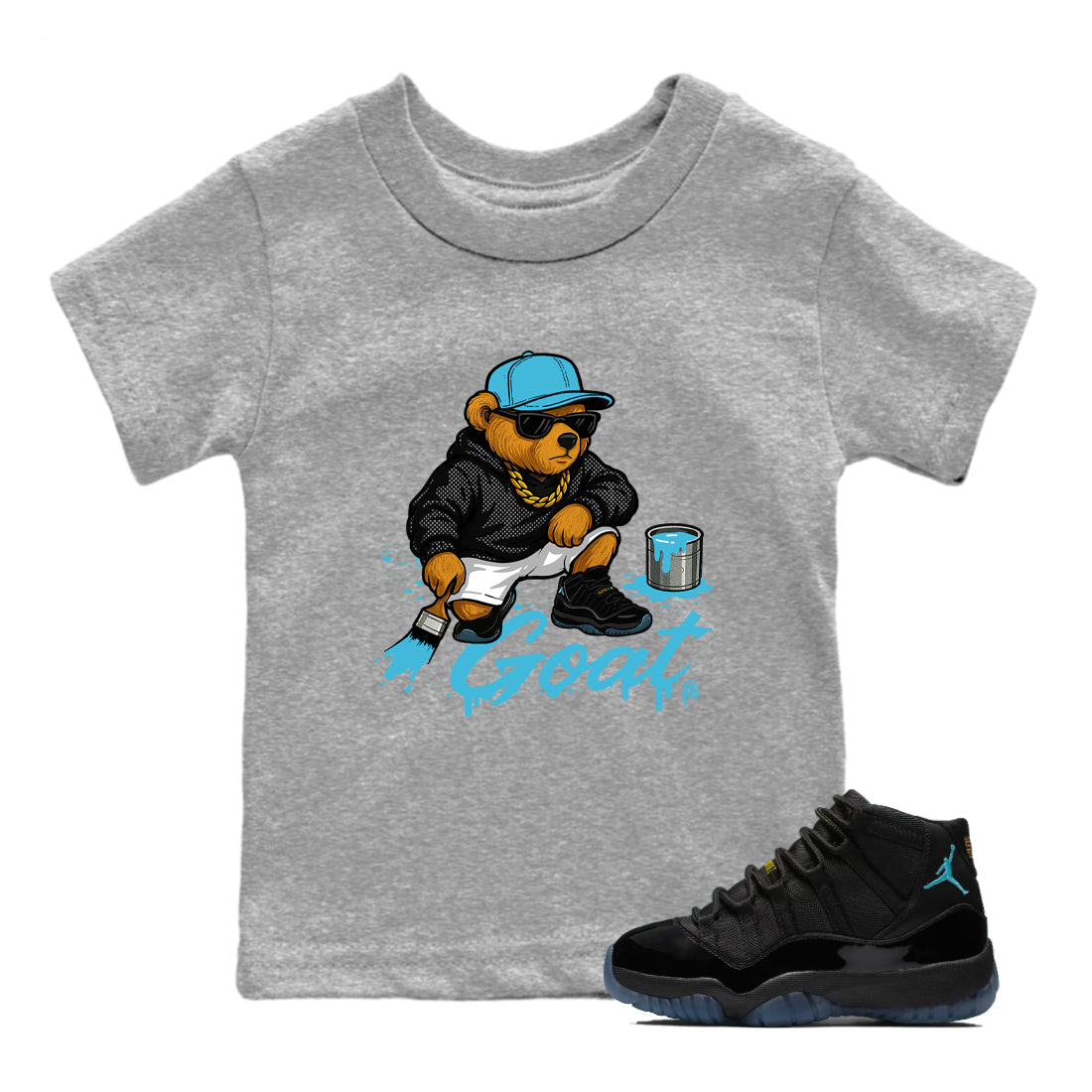 Sneaker Threads  Sneaker Tees To Match Air Jordan 11 Retro Gamma  Drip the GOAT Youth Graphic Tee Heather Grey 1. Perfect for Jordan releases 2025 colorways.