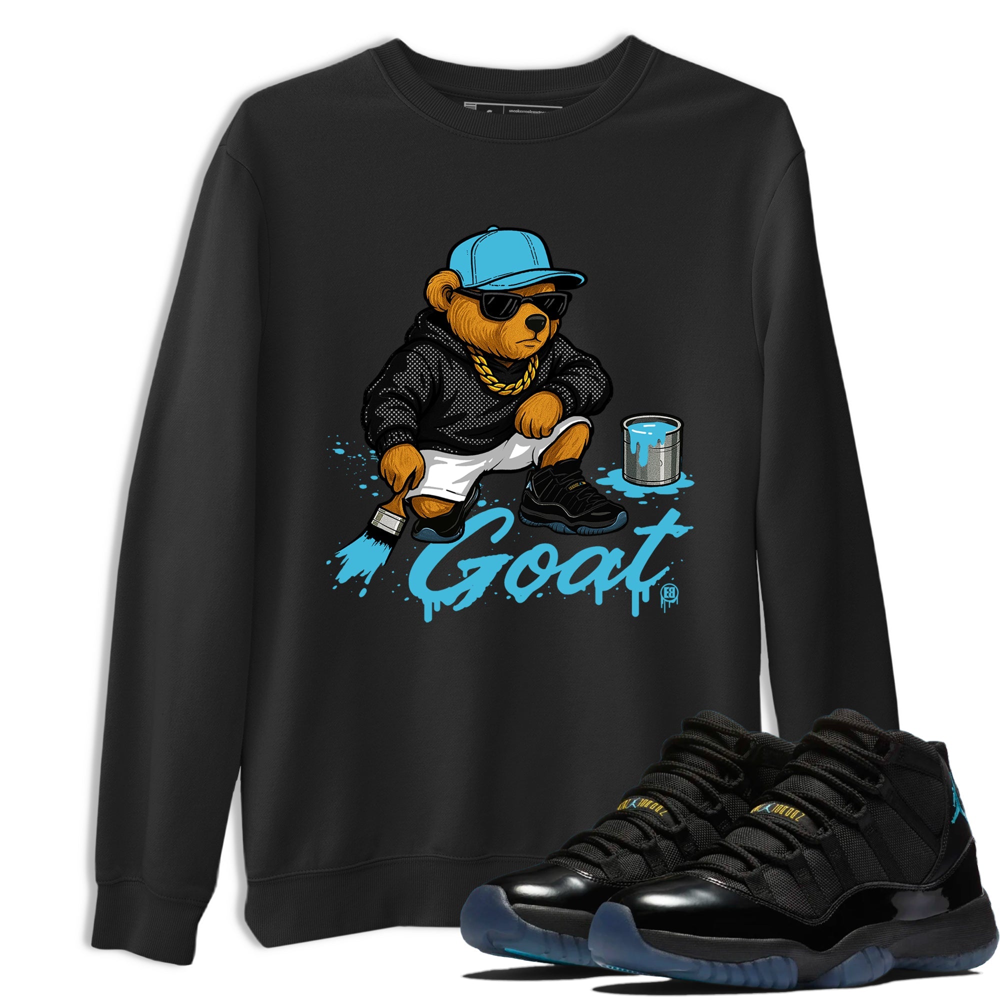 Sneaker Threads  Sneaker Tees To Match Air Jordan 11 Retro Gamma  Drip the GOAT Graphic Tee Black 1. Perfect for Jordan releases 2025 colorways.