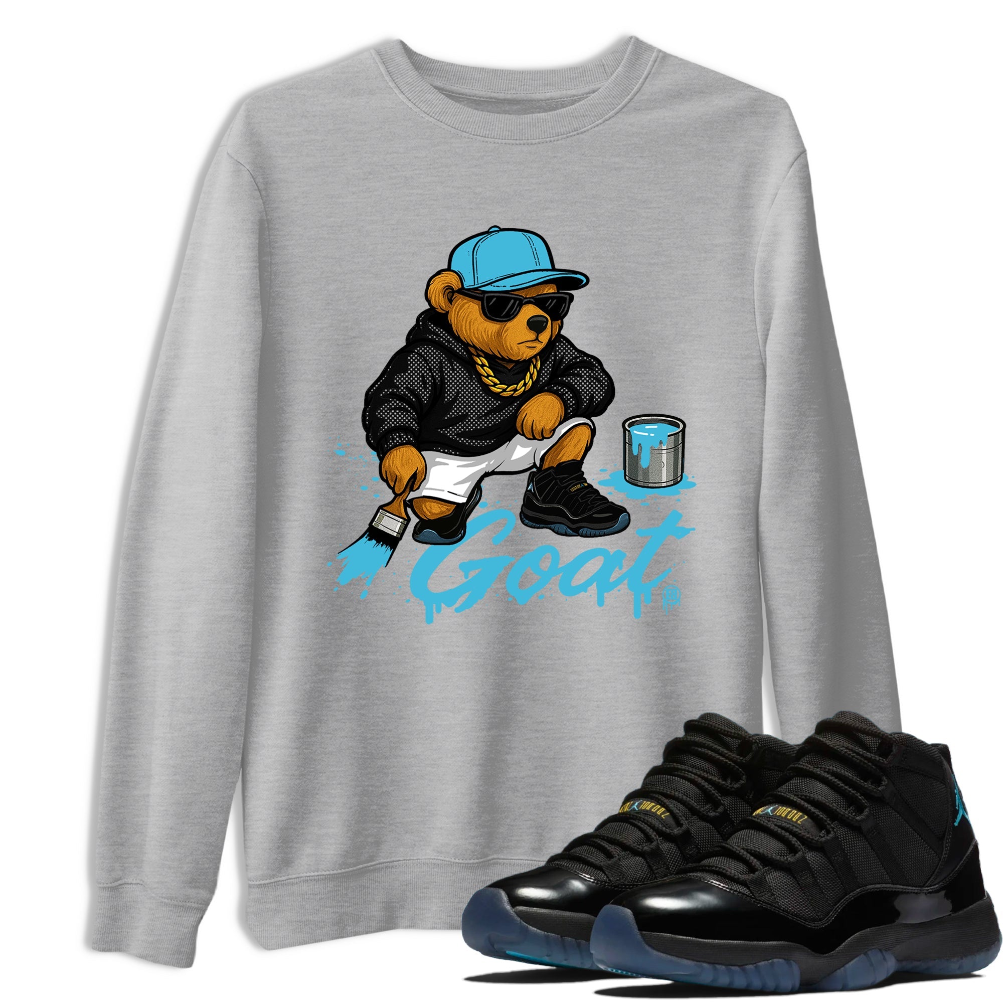 Sneaker Threads  Sneaker Tees To Match Air Jordan 11 Retro Gamma  Drip the GOAT Graphic Tee Heather Grey 1. Perfect for Jordan releases 2025 colorways.