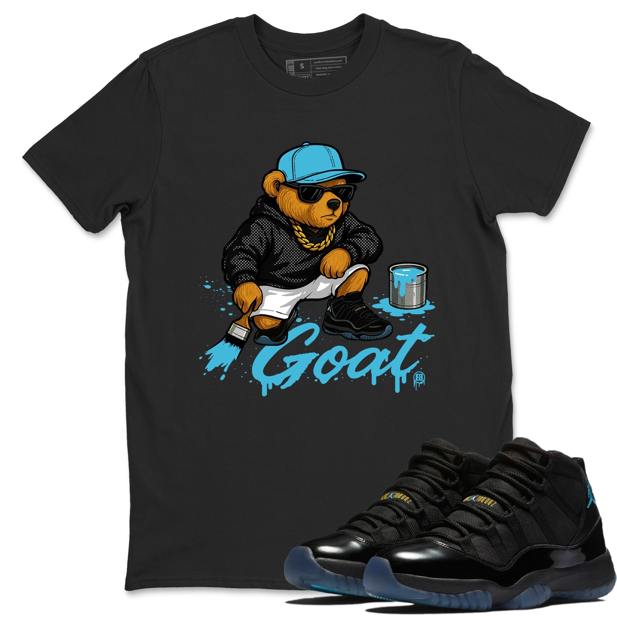 Sneaker Threads  Sneaker Tees To Match Air Jordan 11 Retro Gamma  Drip the GOAT Graphic Tee Black 1. Perfect for Jordan releases 2025 colorways.