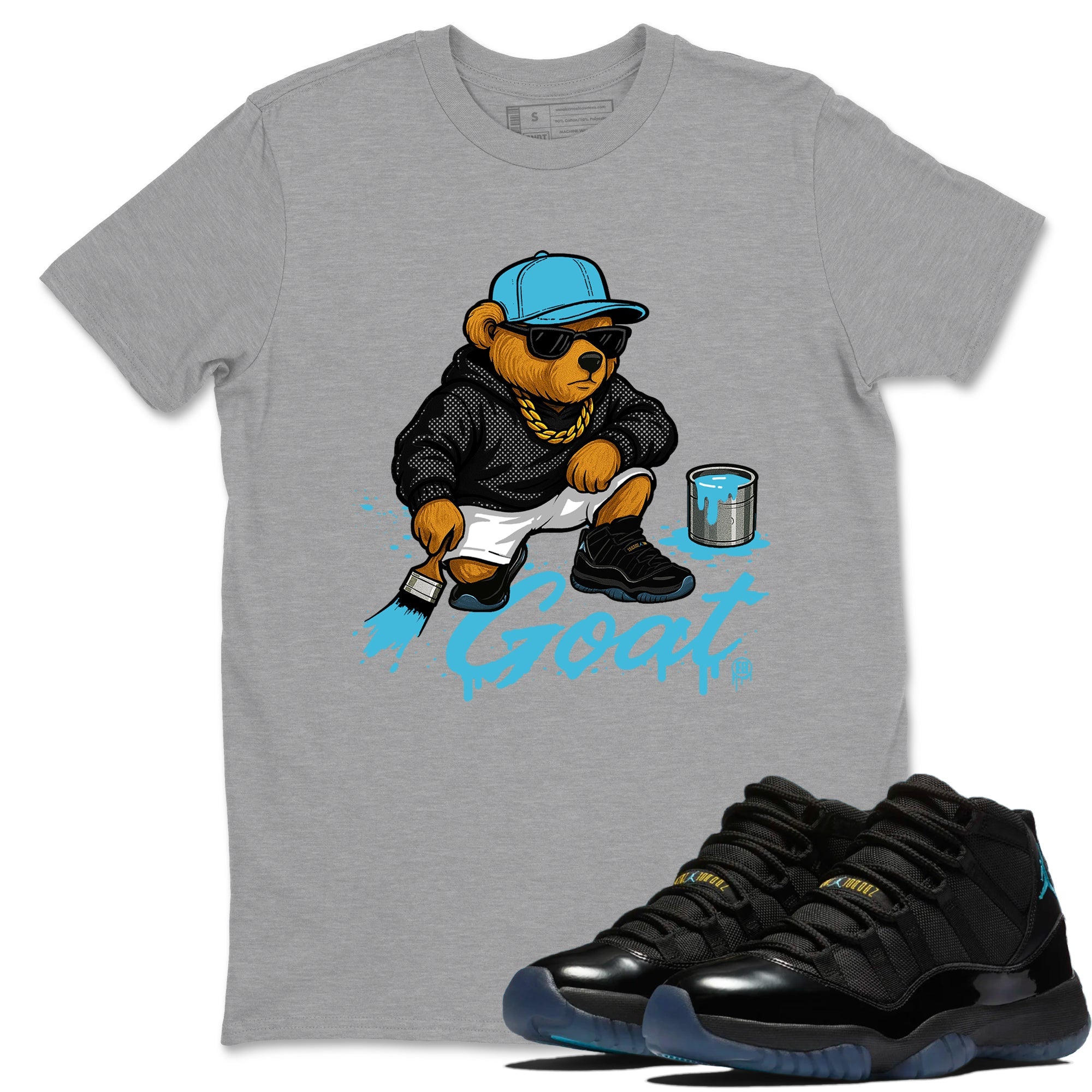Sneaker Threads  Sneaker Tees To Match Air Jordan 11 Retro Gamma  Drip the GOAT Graphic Tee Heather Grey 1. Perfect for Jordan releases 2025 colorways.