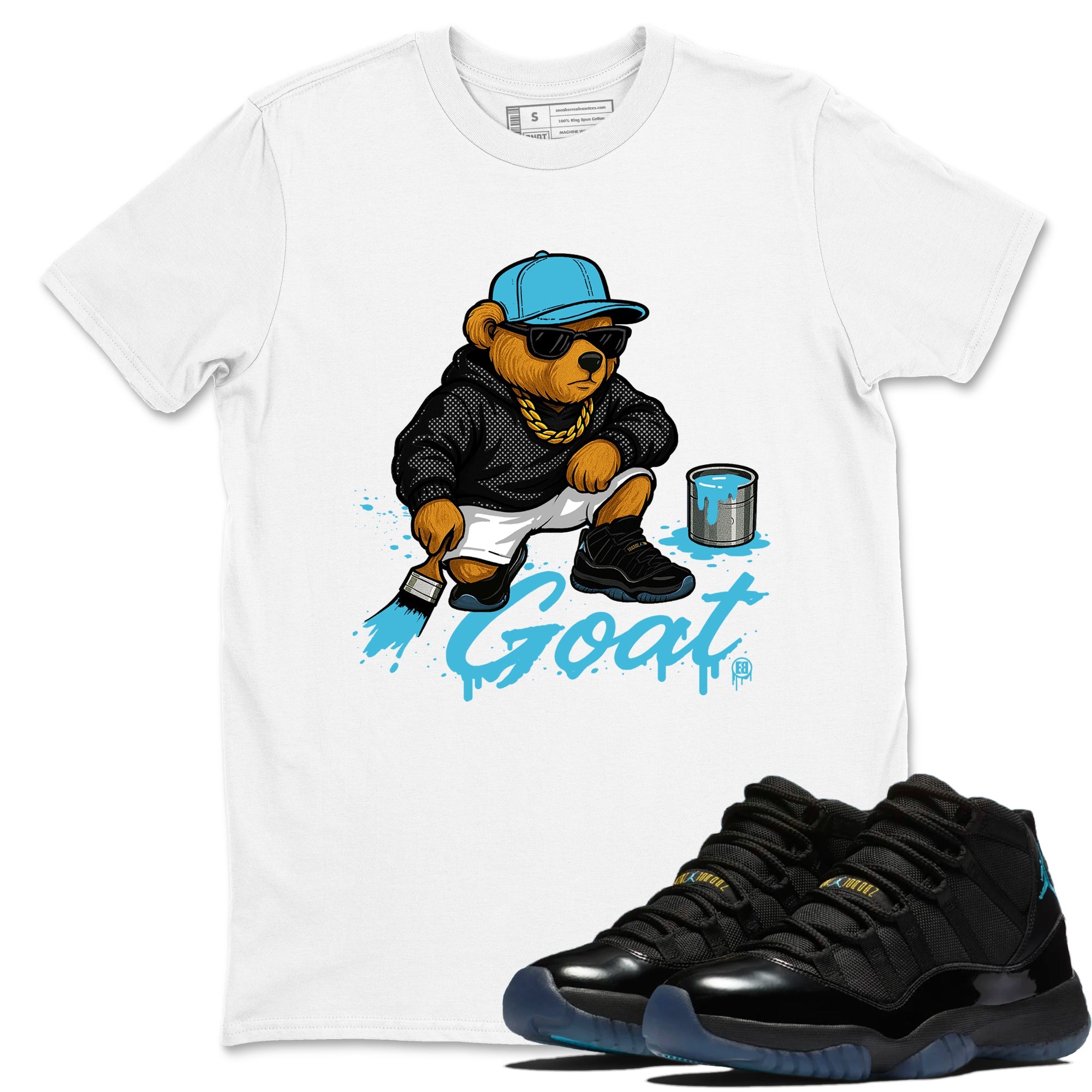 Sneaker Threads  Sneaker Tees To Match Air Jordan 11 Retro Gamma  Drip the GOAT Graphic Tee White 1. Perfect for Jordan releases 2025 colorways.