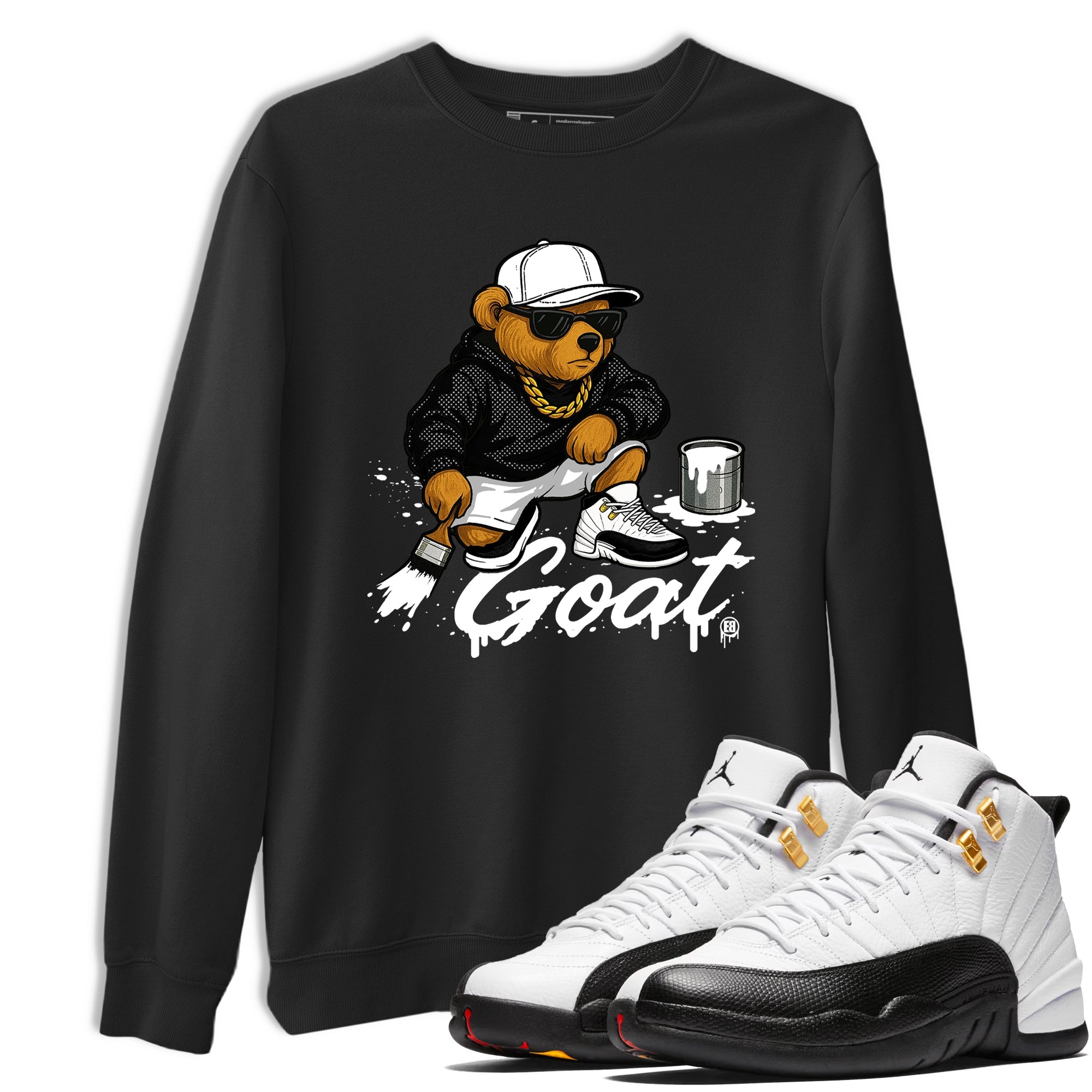 Sneaker Threads  Sneaker Tees To Match Air Jordan 12 Taxi  Drip The GOAT Graphic Tee Black 1. Perfect for Jordan releases 2025 colorways.