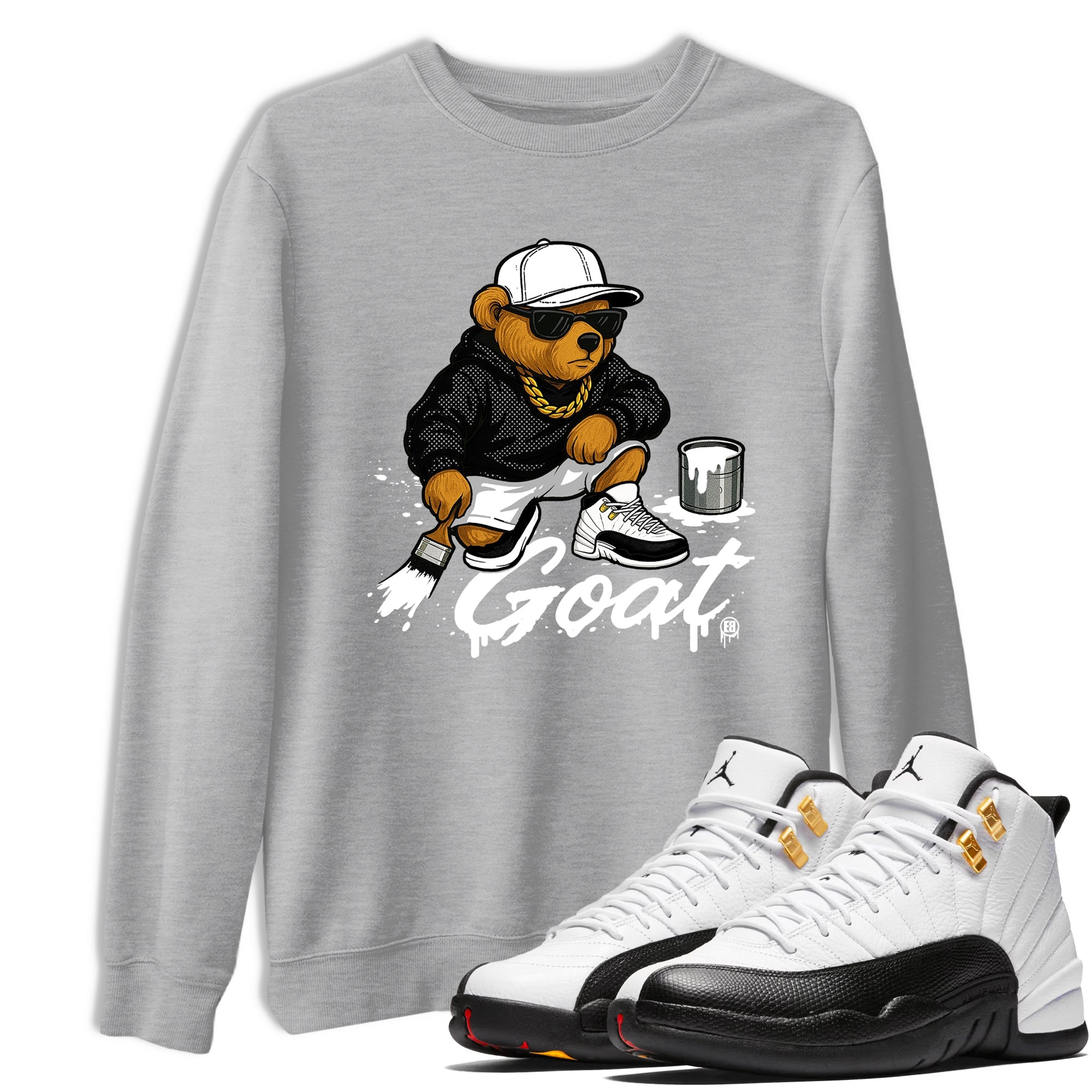 Sneaker Threads  Sneaker Tees To Match Air Jordan 12 Taxi  Drip The GOAT Graphic Tee Heather Grey 1. Perfect for Jordan releases 2025 colorways.
