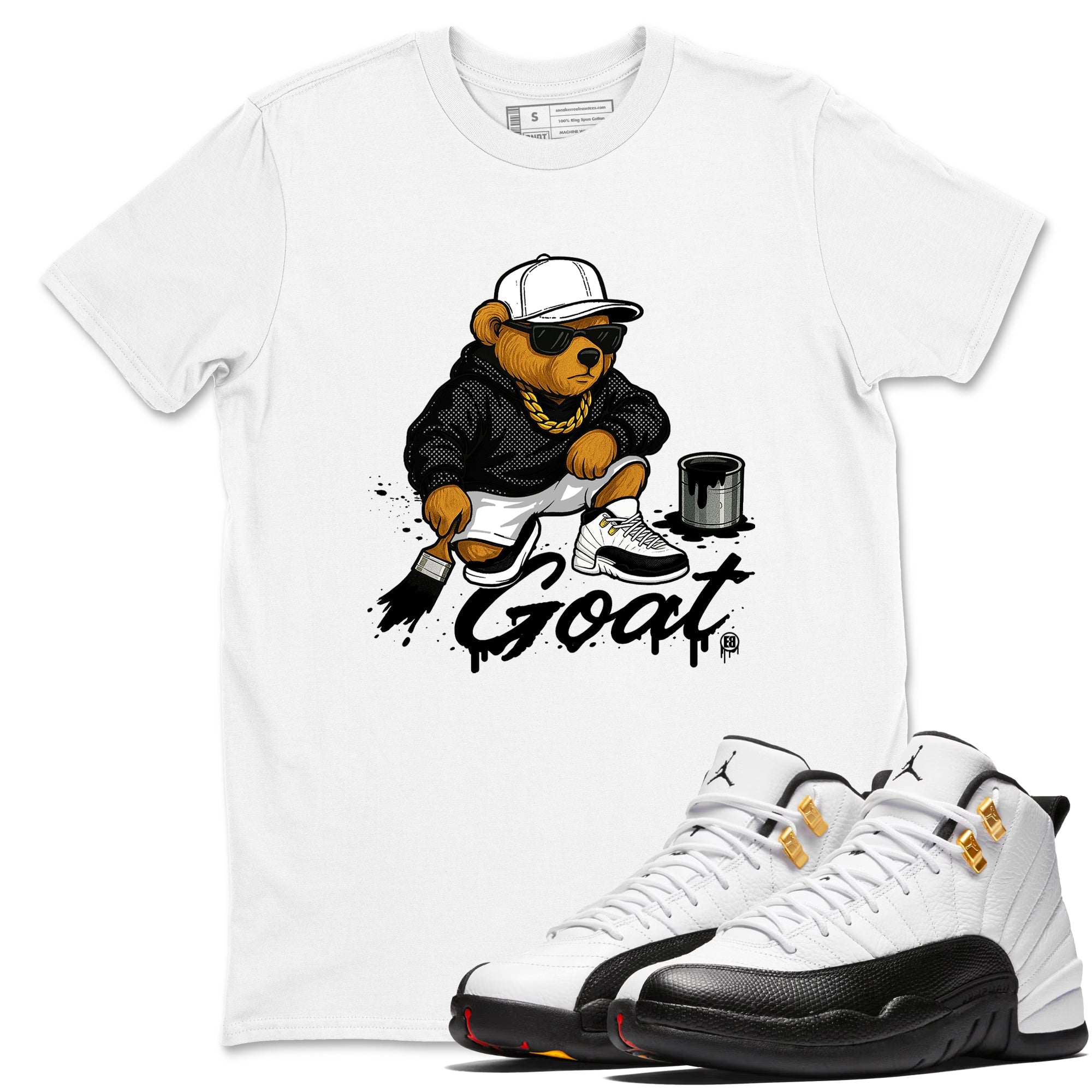 Sneaker Threads  Sneaker Tees To Match Air Jordan 12 Taxi  Drip The GOAT Graphic Tee White 1. Perfect for Jordan releases 2025 colorways.
