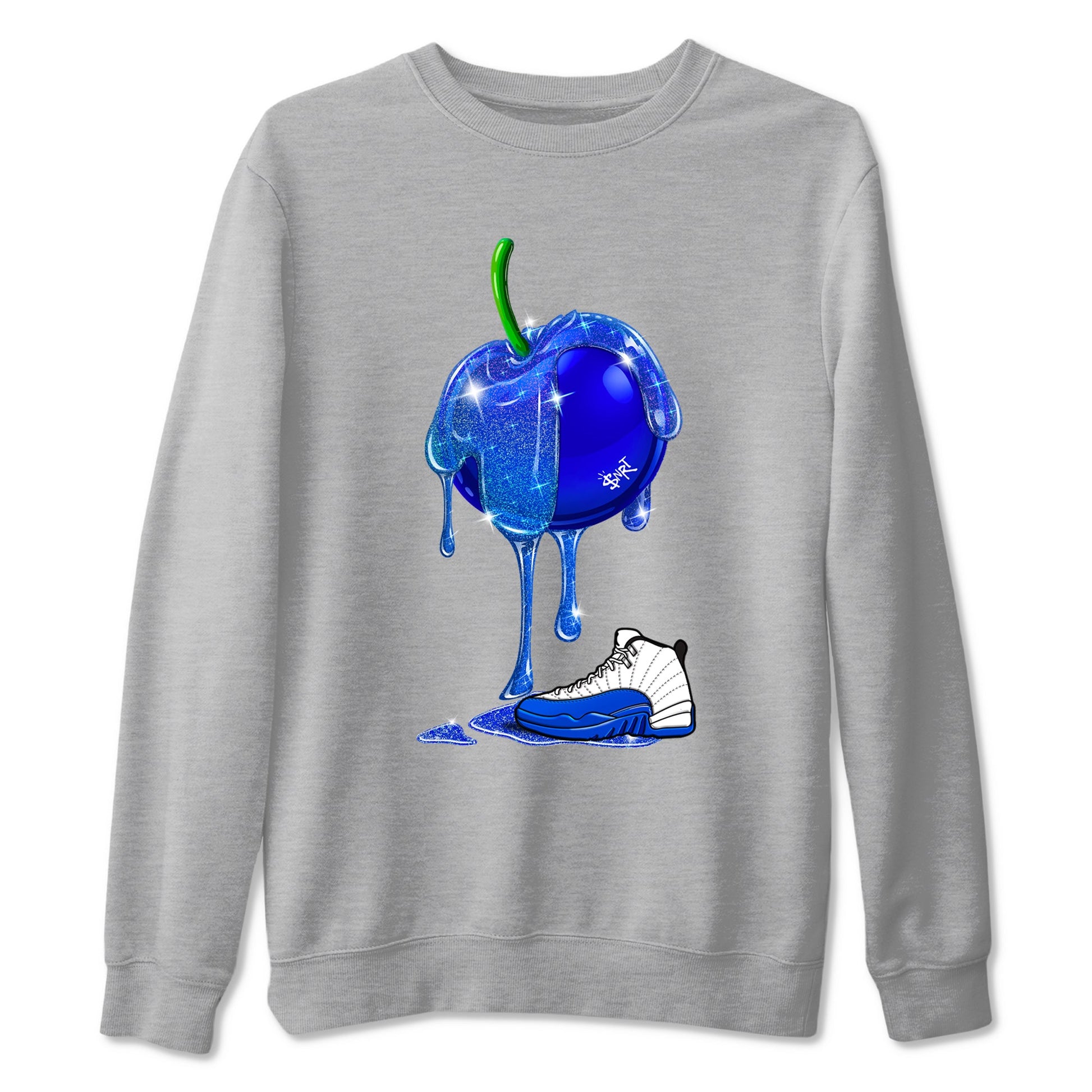 AJ12 Blueberry shirts to match jordans Dripping Blueberry sneaker match tees AJ12 Blueberry Drip Gear Zone streetwear brand Heather Grey 2 unisex cotton tee