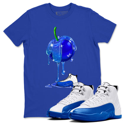 AJ12 Blueberry shirts to match jordans Dripping Blueberry sneaker match tees AJ12 Blueberry Drip Gear Zone streetwear brand Royal Blue 1 unisex cotton tee