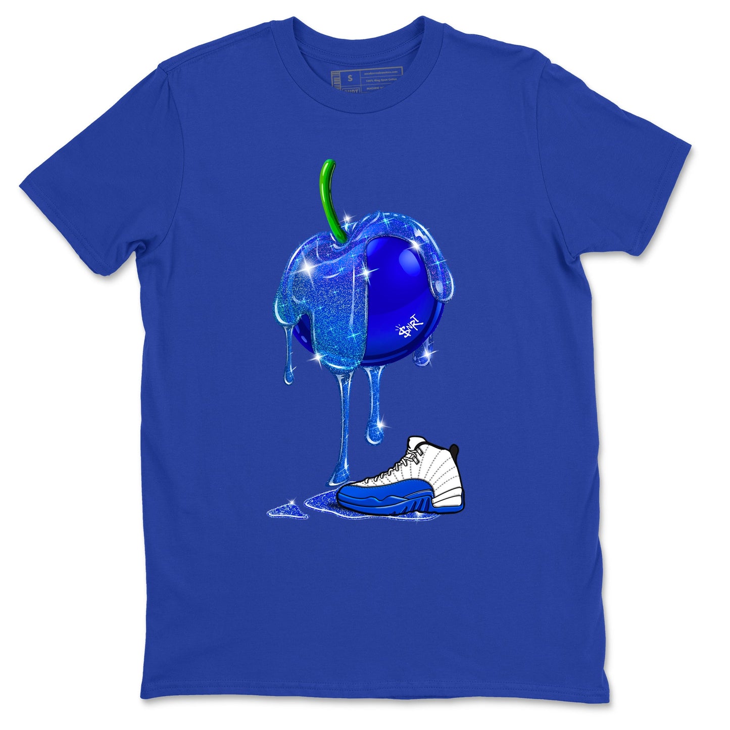 AJ12 Blueberry shirts to match jordans Dripping Blueberry sneaker match tees AJ12 Blueberry Drip Gear Zone streetwear brand Royal Blue 2 unisex cotton tee