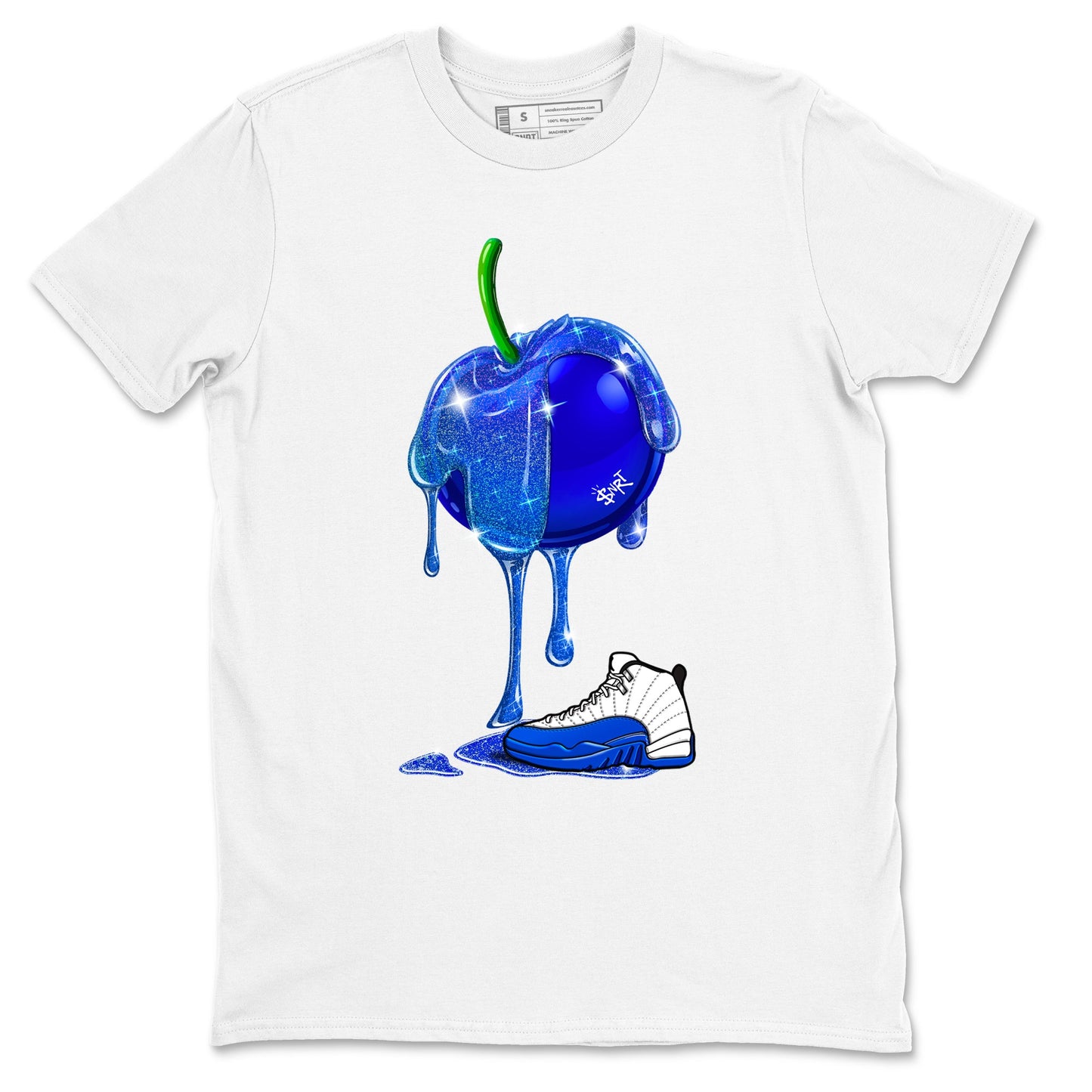 AJ12 Blueberry shirts to match jordans Dripping Blueberry sneaker match tees AJ12 Blueberry Drip Gear Zone streetwear brand White 2 unisex cotton tee