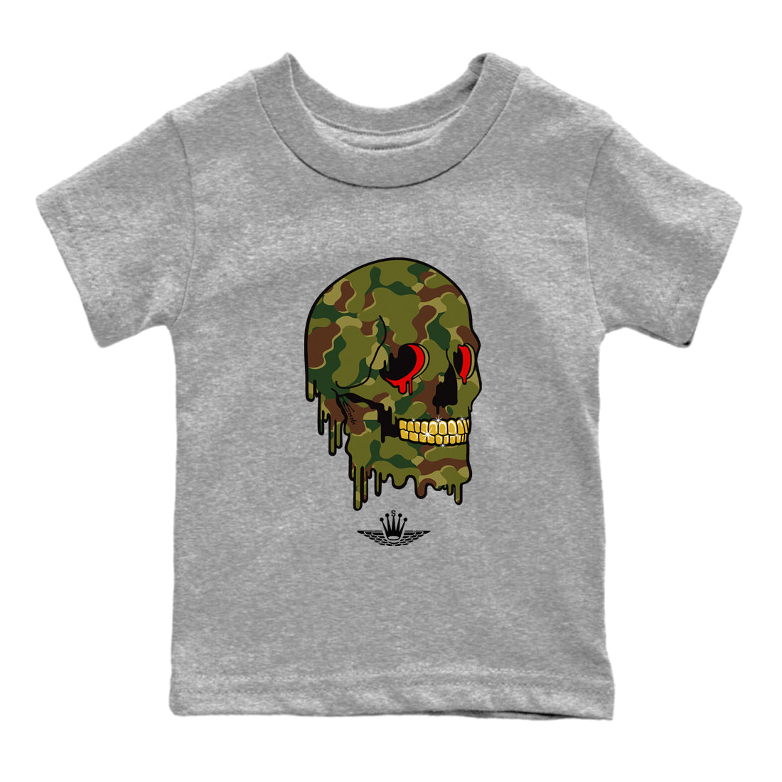 Air Max 90 Duck Camo shirts to match jordans Dripping Camo Skull sneaker match tees Air Max 90 Reverse Duck Camo match shoes to clothes Drip Gear Zone Youth Baby Heather Grey 2 tee