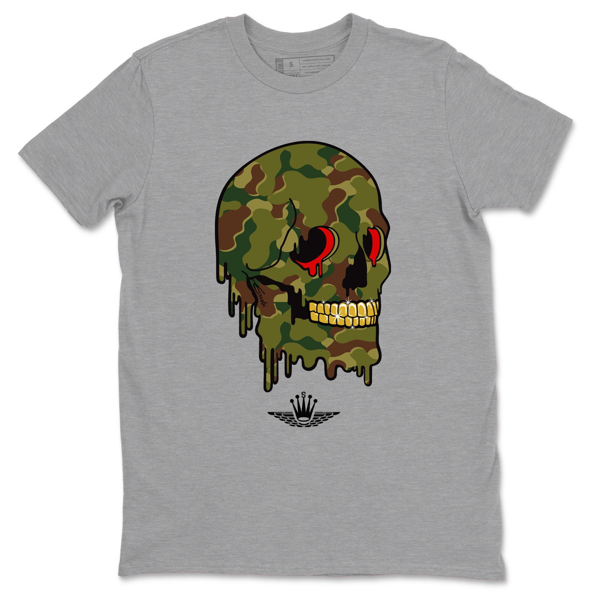 Air Max 90 Duck Camo shirts to match jordans Dripping Camo Skull sneaker match tees Air Max 90 Reverse Duck Camo match shoes to clothes Drip Gear Zone unisex cotton Heather Grey 2 shirts