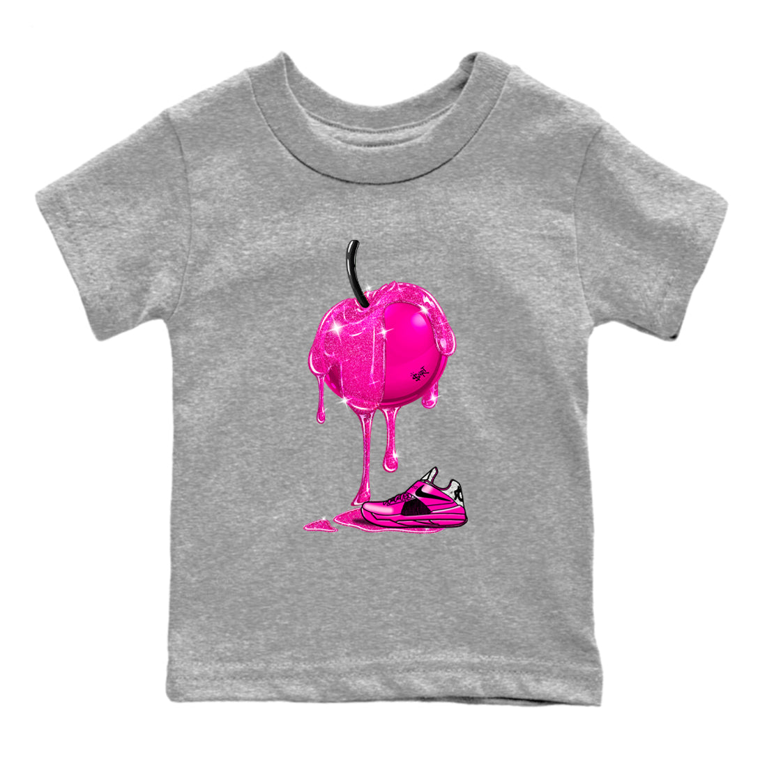 Nike KD 4 Retro Aunt Pearl shirts to match jordans Dripping Cherries sneaker match tees Nike KD 4 Aunt Pearl match shoes to clothes Drip Gear Zone Youth Baby Heather Grey 2 tee
