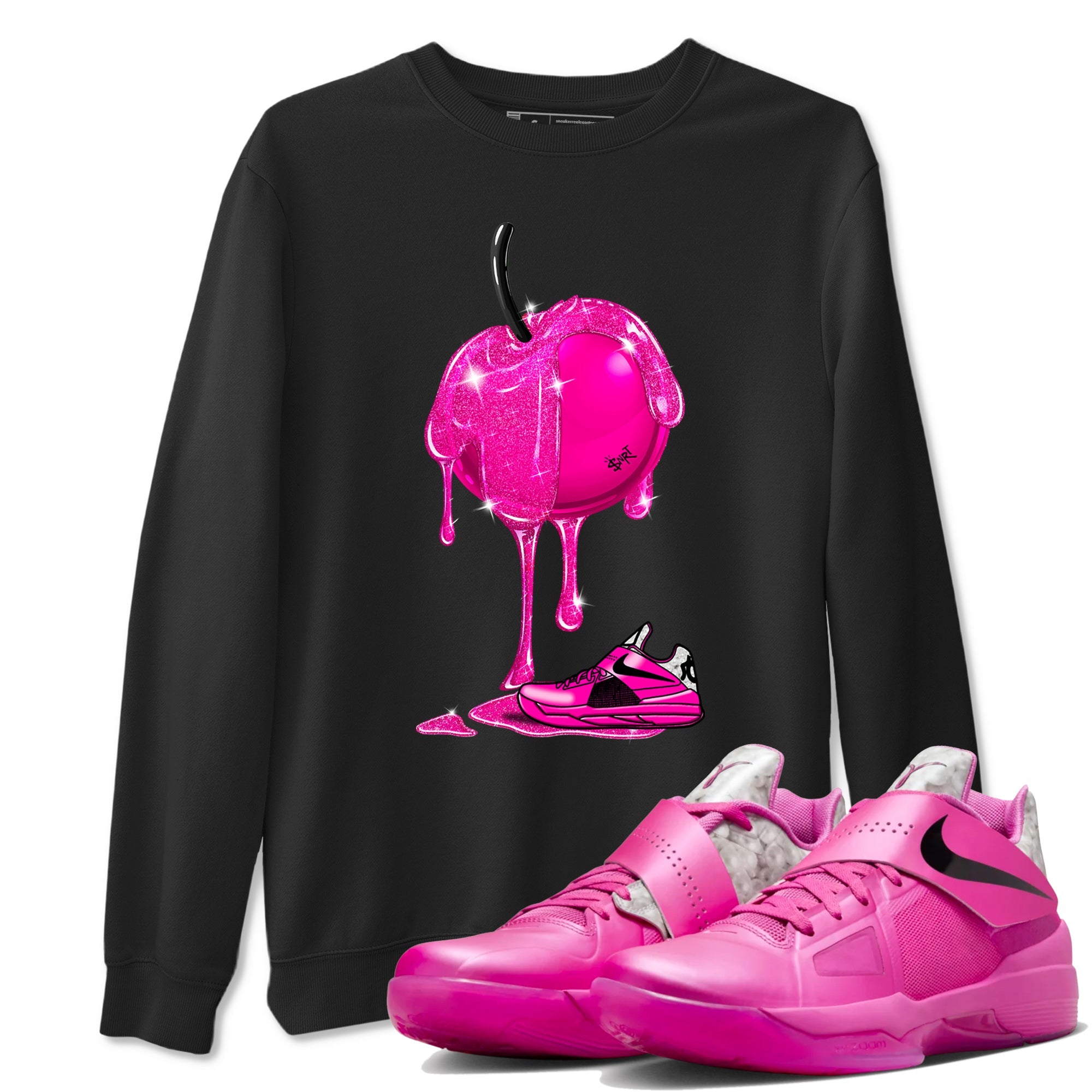 Nike KD 4 Retro Aunt Pearl shirts to match jordans Dripping Cherries sneaker match tees Nike KD 4 Aunt Pearl match shoes to clothes Drip Gear Zone unisex cotton Black 1 shirts