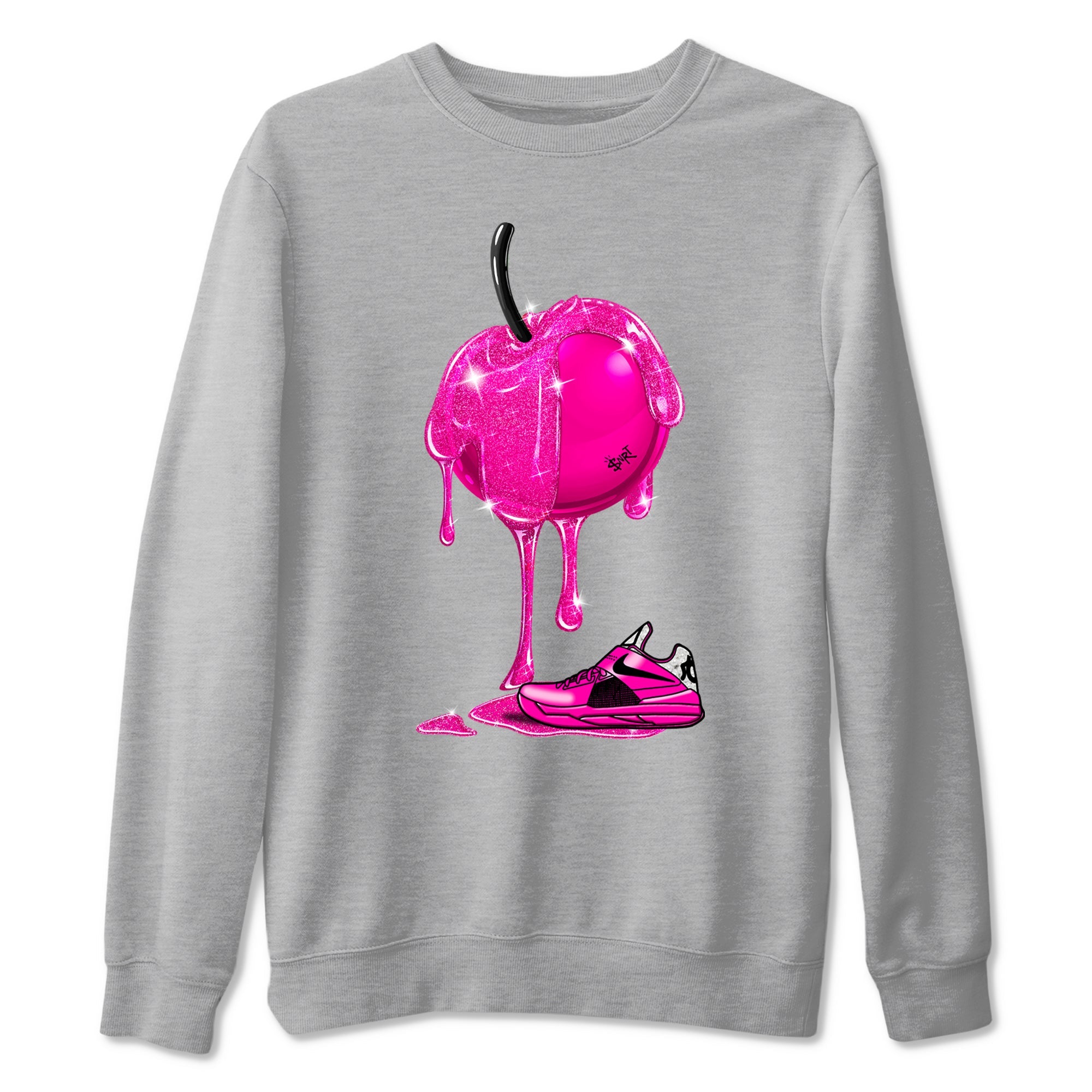 Nike KD 4 Retro Aunt Pearl shirts to match jordans Dripping Cherries sneaker match tees Nike KD 4 Aunt Pearl match shoes to clothes Drip Gear Zone unisex cotton Heather Grey 2 shirts