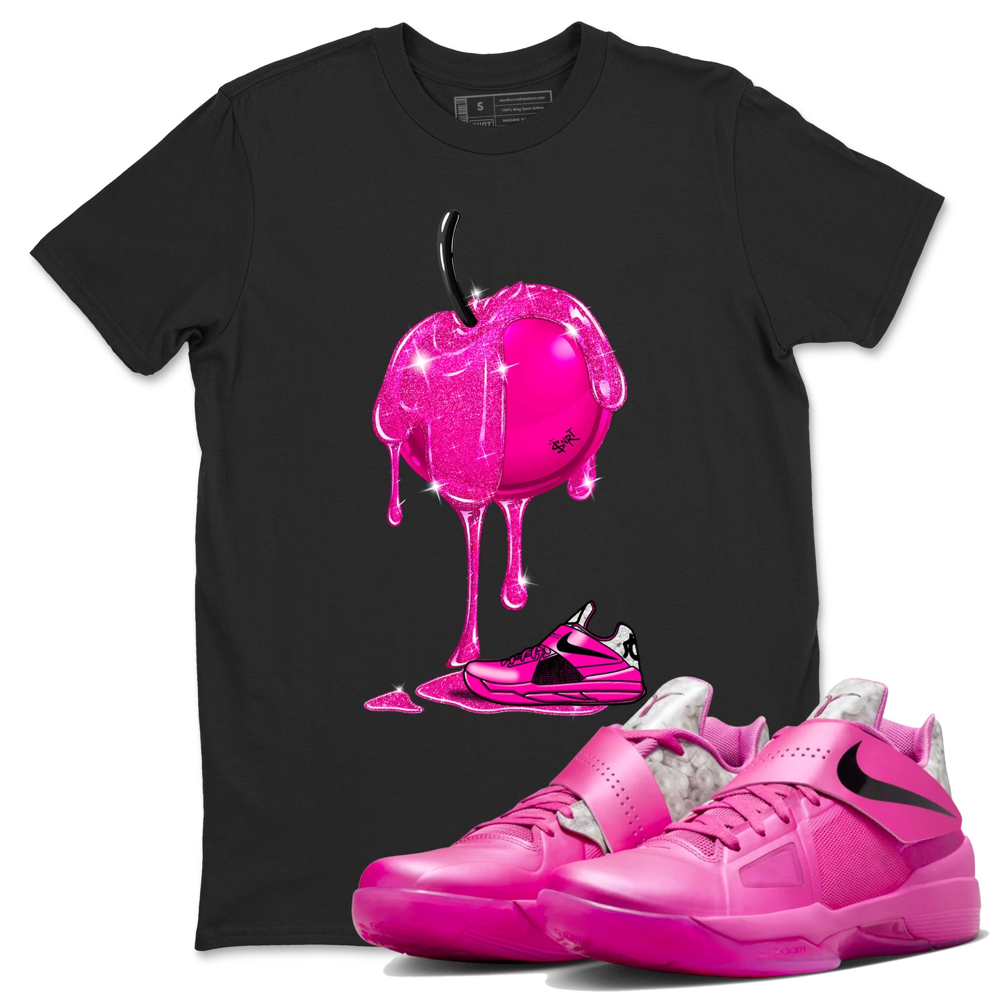 Nike KD 4 Retro Aunt Pearl shirts to match jordans Dripping Cherries sneaker match tees Nike KD 4 Aunt Pearl match shoes to clothes Drip Gear Zone unisex cotton Black 1 shirts