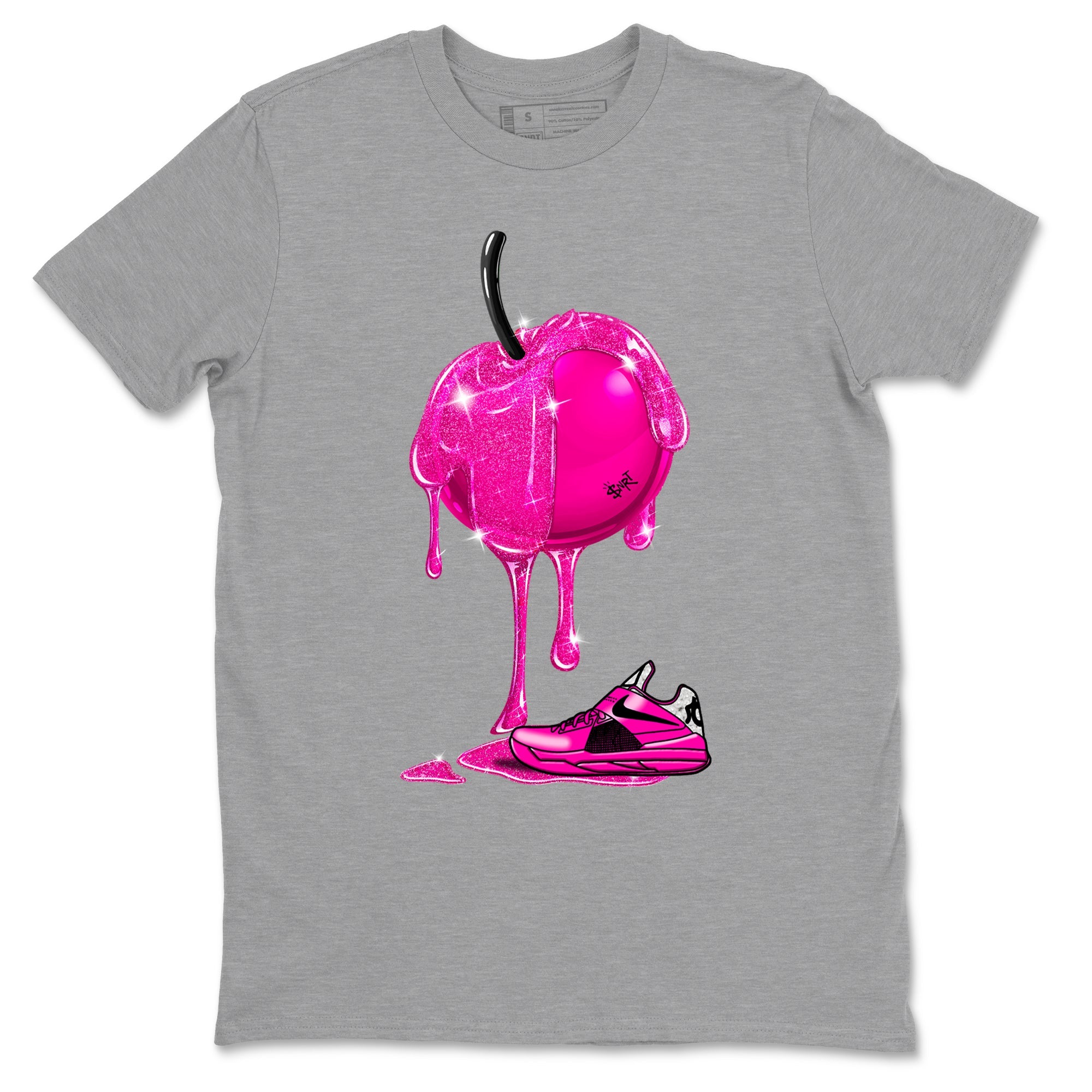Nike KD 4 Retro Aunt Pearl shirts to match jordans Dripping Cherries sneaker match tees Nike KD 4 Aunt Pearl match shoes to clothes Drip Gear Zone unisex cotton Heather Grey 2 shirts