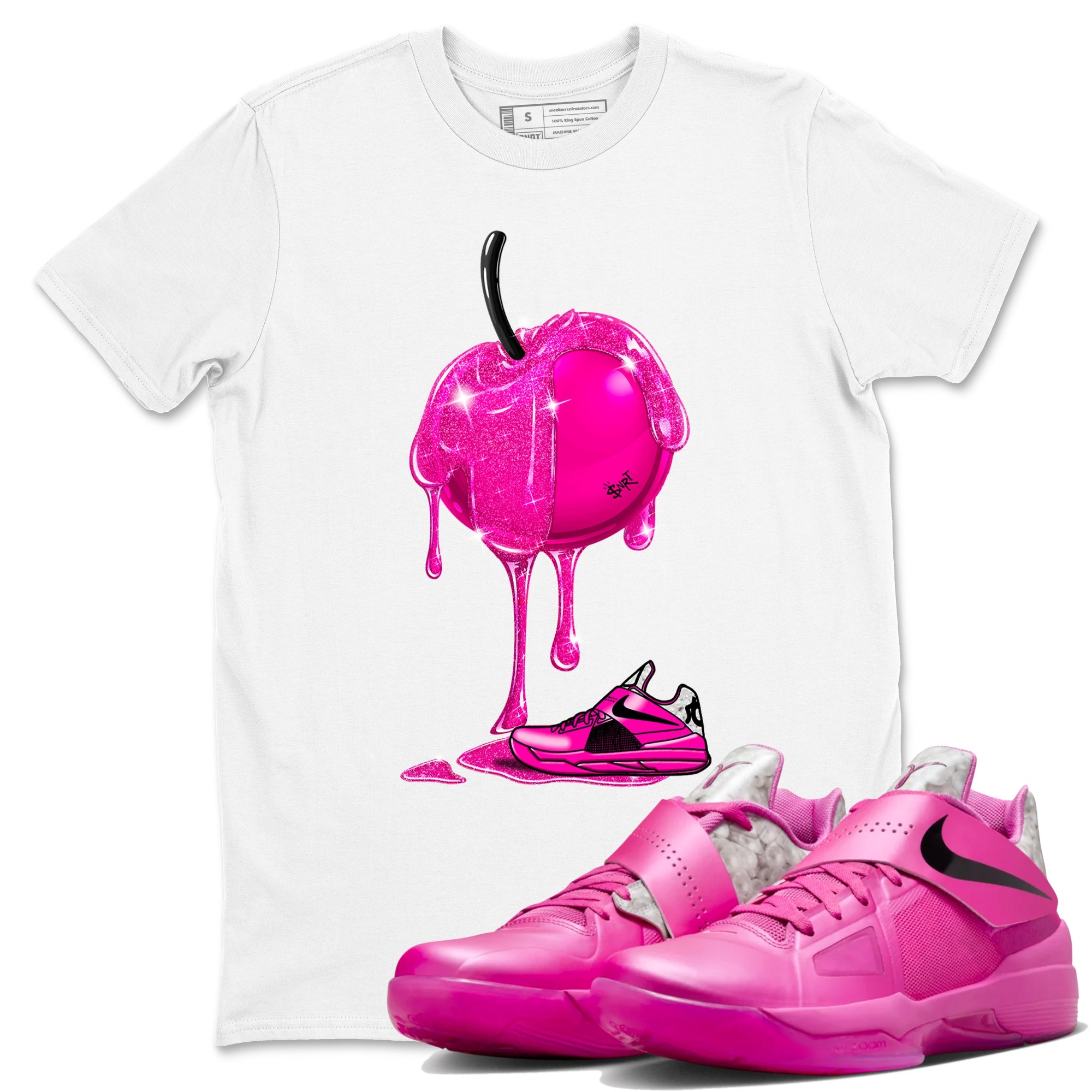 Nike KD 4 Retro Aunt Pearl shirts to match jordans Dripping Cherries sneaker match tees Nike KD 4 Aunt Pearl match shoes to clothes Drip Gear Zone unisex cotton White 1 shirts