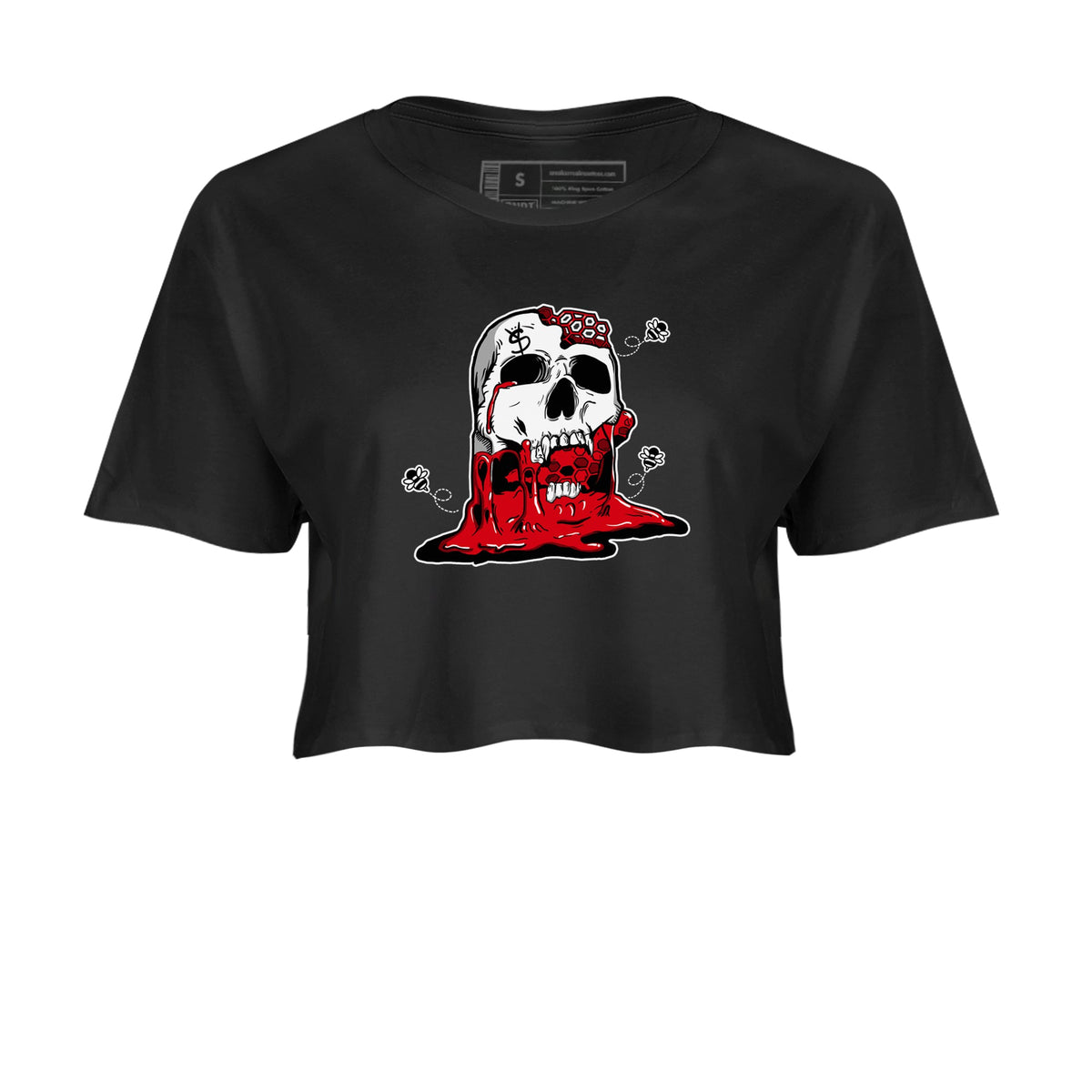 AE 1 Bred Shirts To Match Jordans Dripping Honey Skullhead sneaker match tees AE 1 Bred Tee Drip Gear Zone unisex cotton Black 2 Crop Shirts
