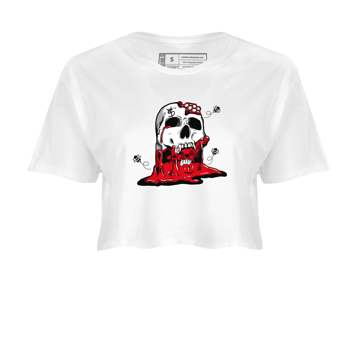 AE 1 Bred Shirts To Match Jordans Dripping Honey Skullhead sneaker match tees AE 1 Bred Tee Drip Gear Zone unisex cotton White 2 Crop Shirts