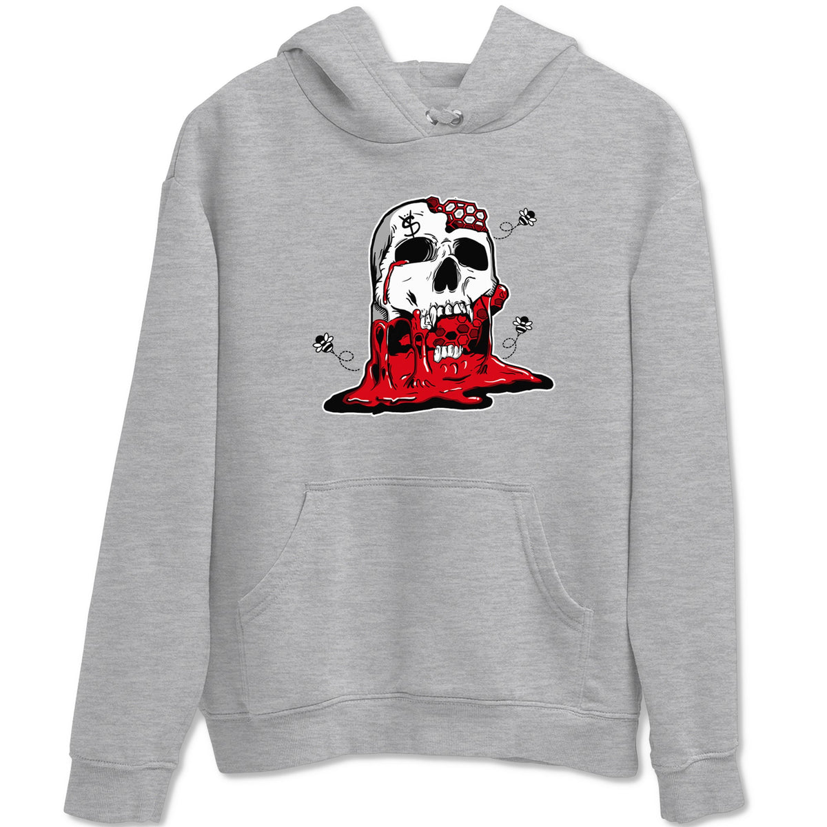 AE 1 Bred Shirts To Match Jordans Dripping Honey Skullhead sneaker match tees AE 1 Bred Tee Drip Gear Zone unisex cotton Heather Grey 2 crew neck shirts