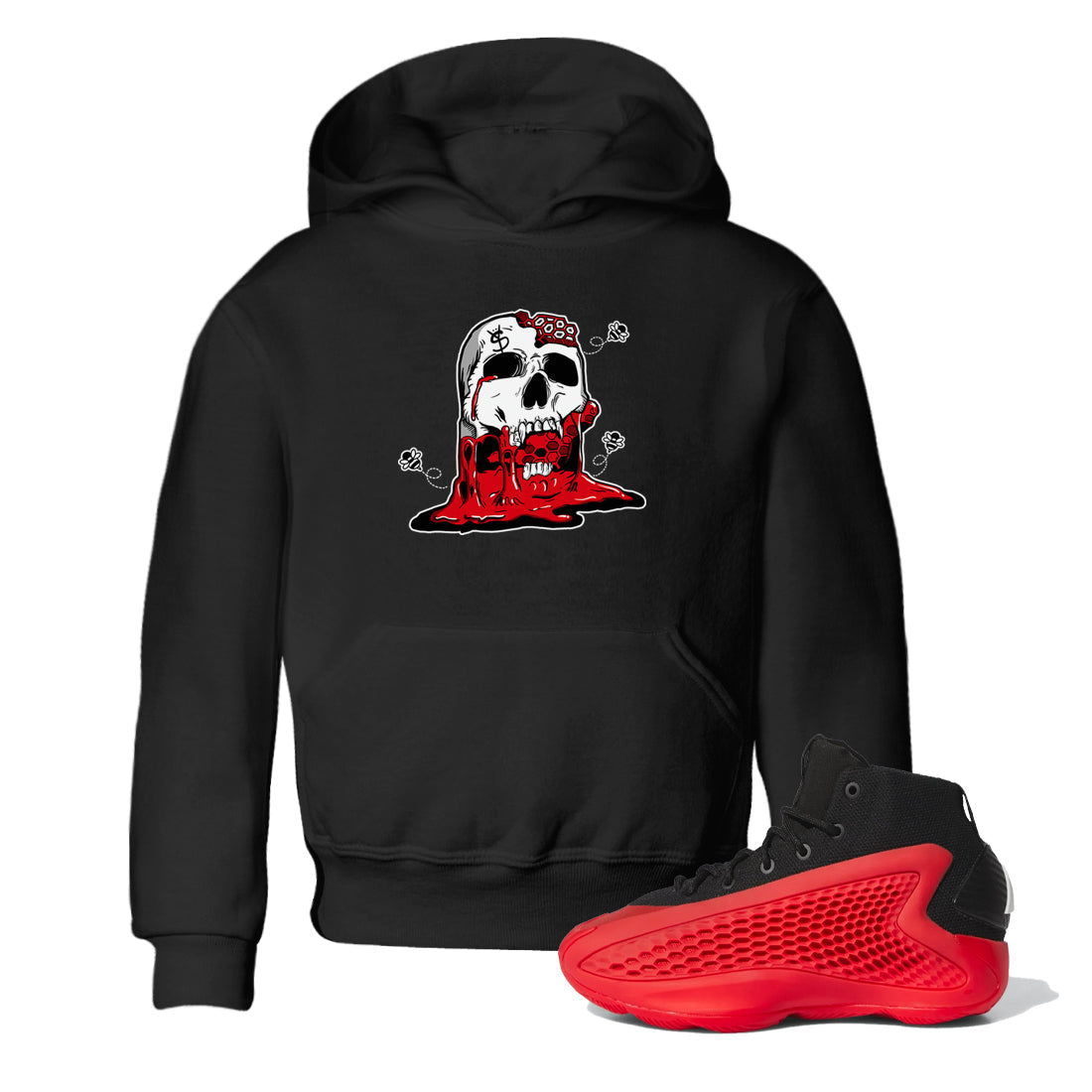AE 1 Bred Shirts To Match Jordans Dripping Honey Skullhead sneaker match tees AE 1 Bred Tee Drip Gear Zone Youth Baby Black 1 crew neck shirts