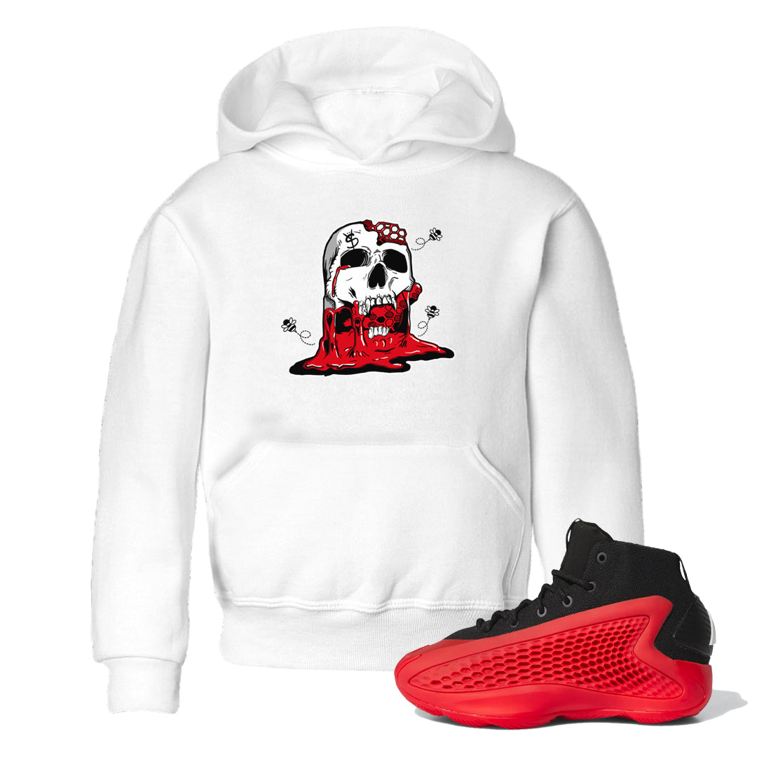 AE 1 Bred Shirts To Match Jordans Dripping Honey Skullhead sneaker match tees AE 1 Bred Tee Drip Gear Zone Youth Baby White 1 crew neck shirts