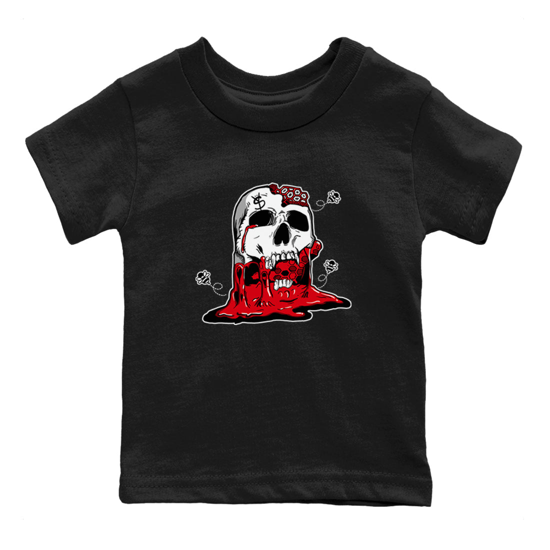 AE 1 Bred Shirts To Match Jordans Dripping Honey Skullhead sneaker match tees AE 1 Bred Tee Drip Gear Zone Youth Baby Black 2 crew neck shirts