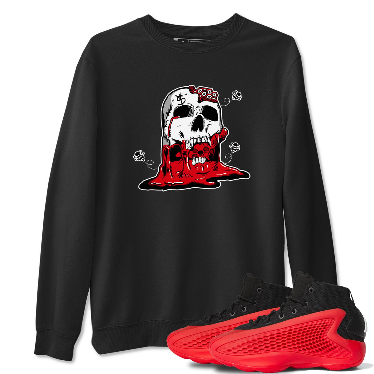 AE 1 Bred Shirts To Match Jordans Dripping Honey Skullhead sneaker match tees AE 1 Bred Tee Drip Gear Zone unisex cotton Black 1 crew neck shirts