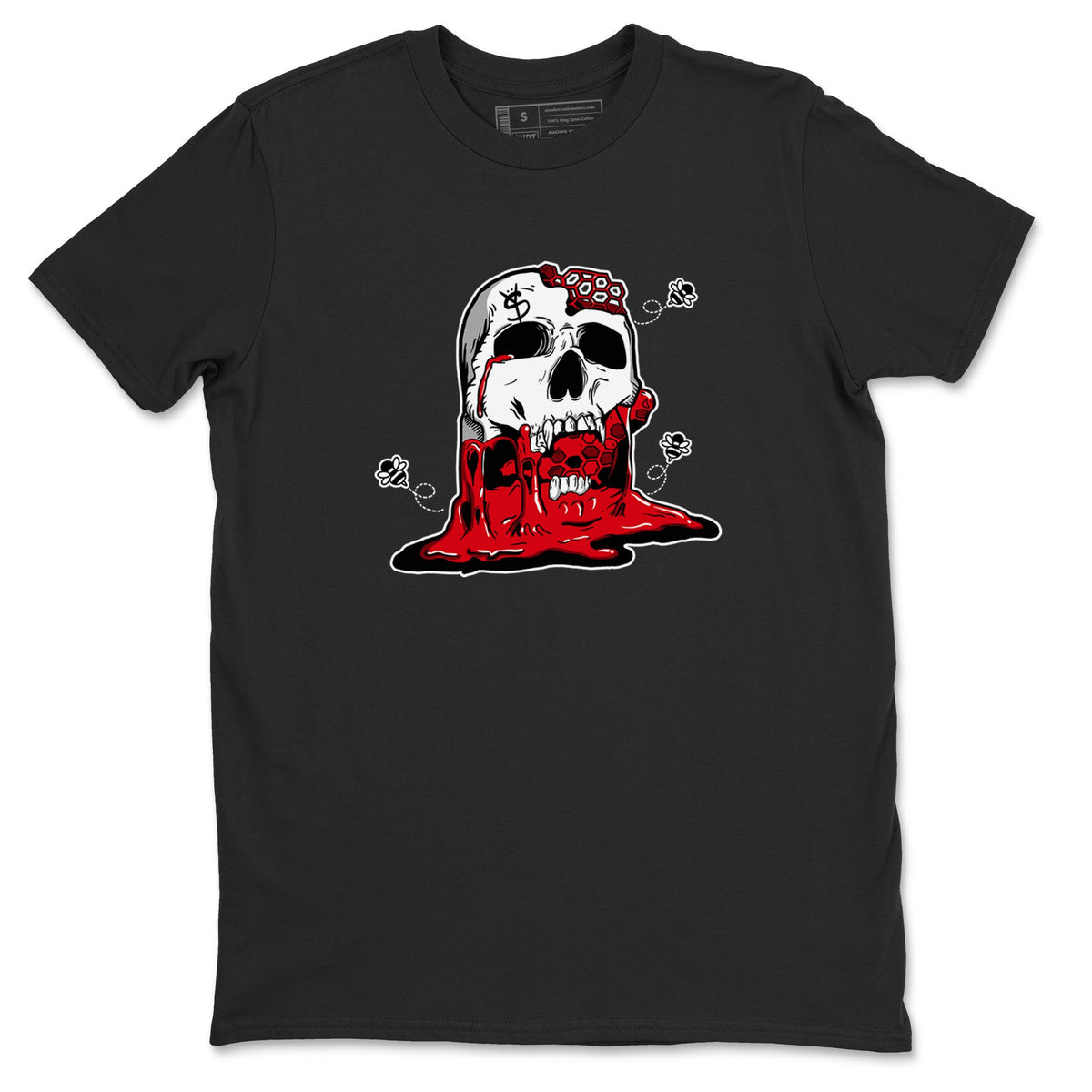 AE 1 Bred Shirts To Match Jordans Dripping Honey Skullhead sneaker match tees AE 1 Bred Tee Drip Gear Zone unisex cotton Black 2 crew neck shirts