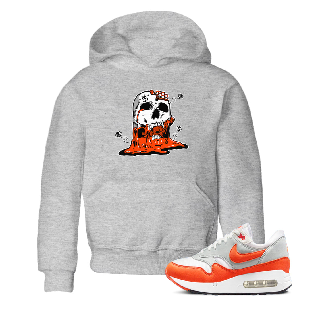 Air Max 1 OG '86 'Summit White and Cosmic Clay shirts to match jordans Dripping Honey Skullhead sneaker match tees Air Max 1 Cosmic Clay match shoes to clothes Drip Gear Zone Youth Baby Heather Grey 1 tee