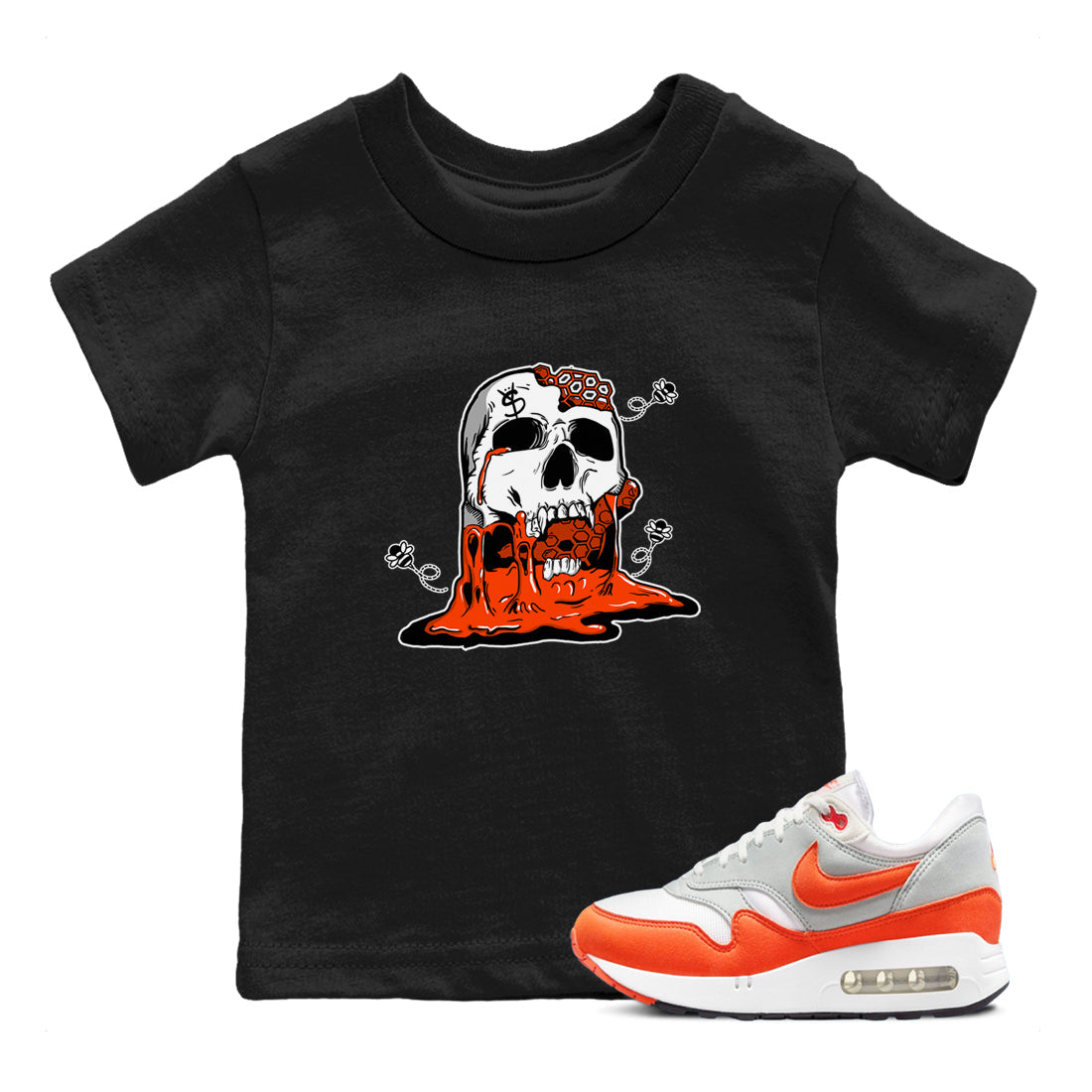 Air Max 1 OG '86 'Summit White and Cosmic Clay shirts to match jordans Dripping Honey Skullhead sneaker match tees Air Max 1 Cosmic Clay match shoes to clothes Drip Gear Zone Youth Baby Black 1 tee