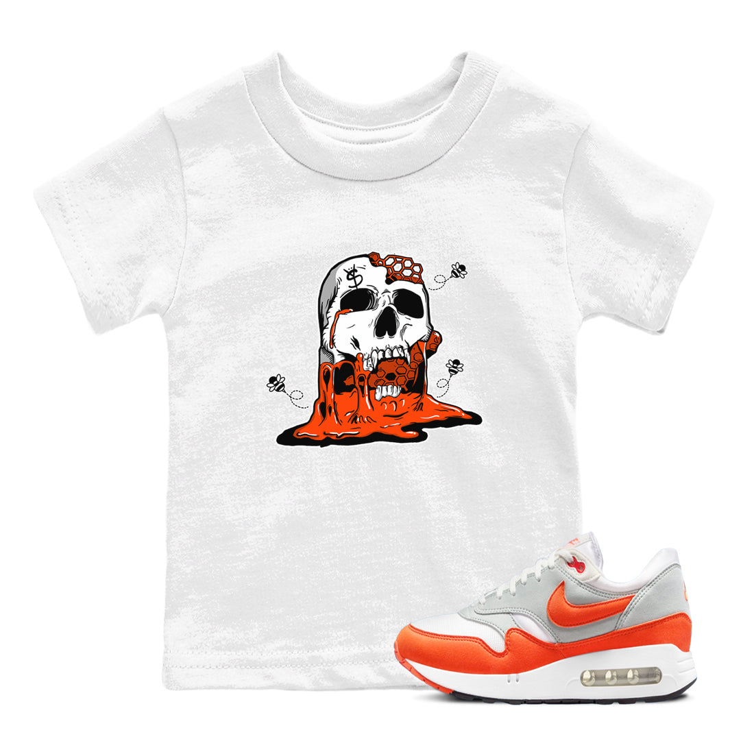 Air Max 1 OG '86 'Summit White and Cosmic Clay shirts to match jordans Dripping Honey Skullhead sneaker match tees Air Max 1 Cosmic Clay match shoes to clothes Drip Gear Zone Youth Baby White 1 tee