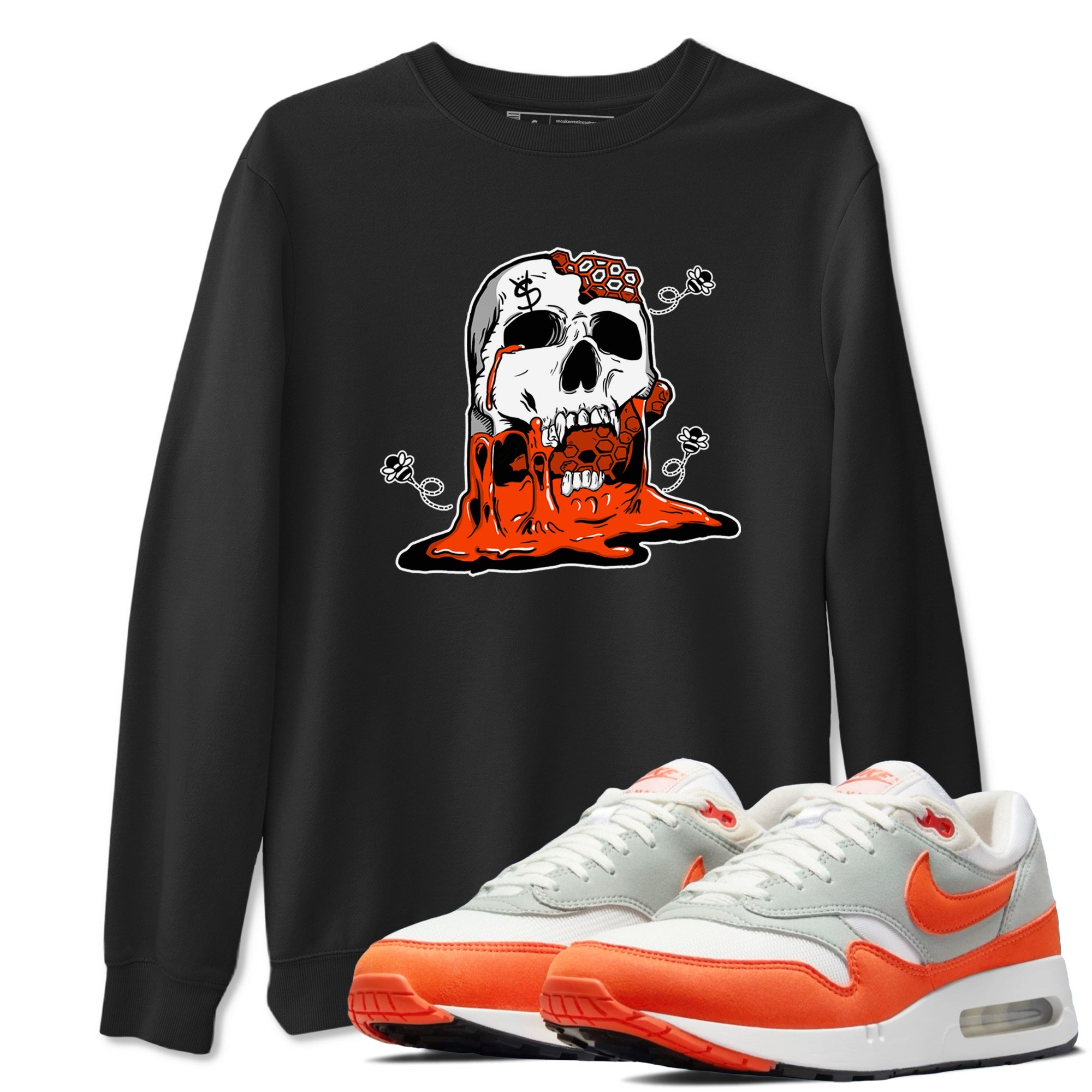Air Max 1 OG '86 'Summit White and Cosmic Clay shirts to match jordans Dripping Honey Skullhead sneaker match tees Air Max 1 Cosmic Clay match shoes to clothes Drip Gear Zone unisex cotton Black 1 shirts