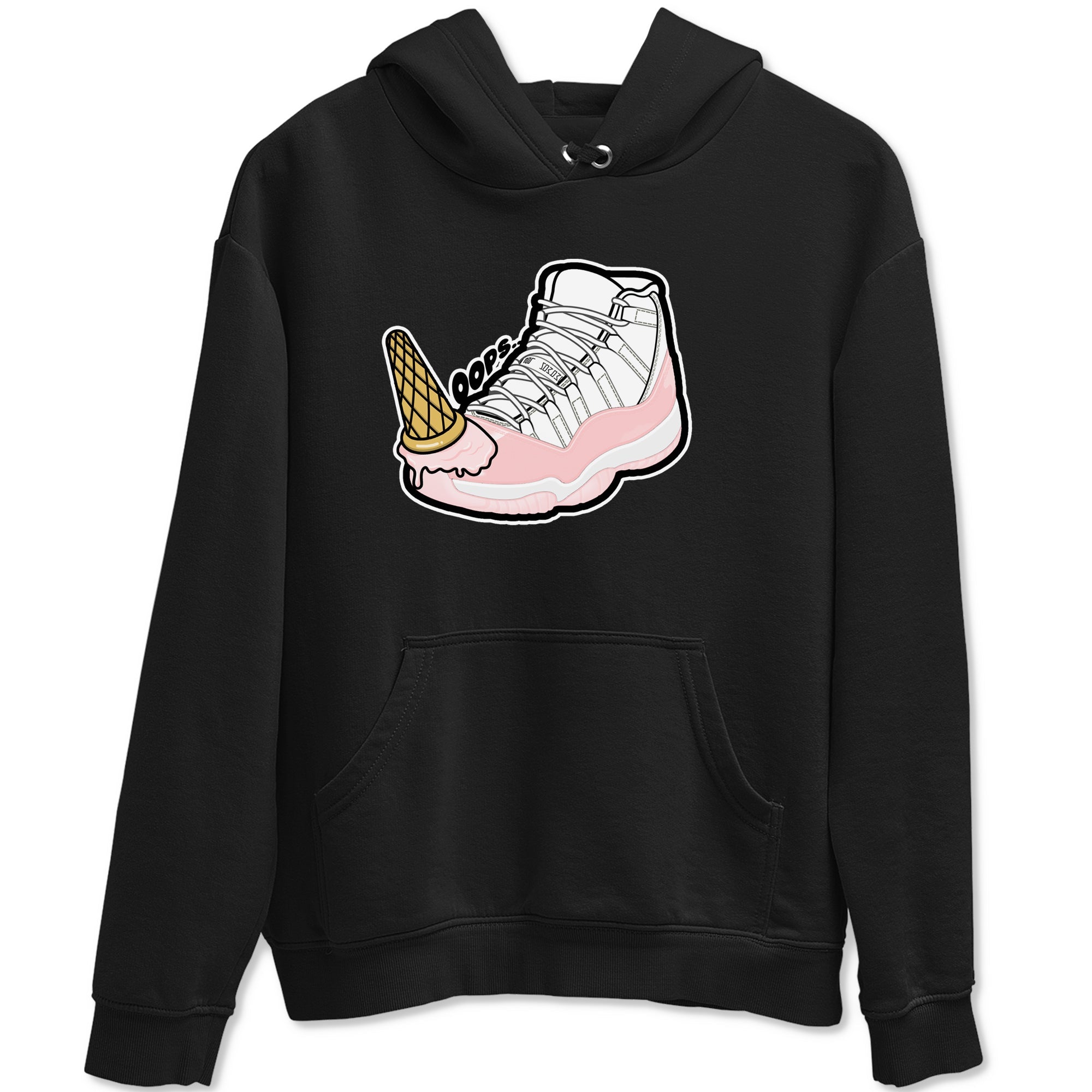 11s Legend Pink shirts to match jordans Dropped Ice Cream sneaker match tees Air Jordan 11 Legend Pink Drip Gear Zone streetwear brand Black 2 unisex cotton tee