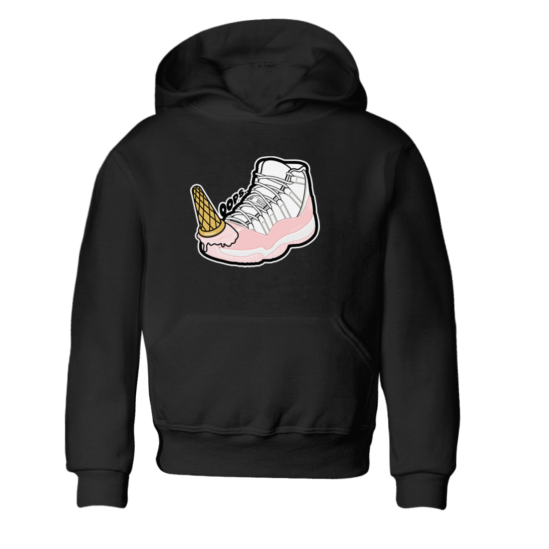 11s Legend Pink shirts to match jordans Dropped Ice Cream sneaker match tees Air Jordan 11 Legend Pink Drip Gear Zone streetwear brand Baby and Youth Black 2 cotton tee
