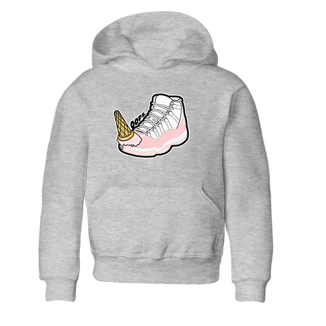11s Legend Pink shirts to match jordans Dropped Ice Cream sneaker match tees Air Jordan 11 Legend Pink Drip Gear Zone streetwear brand Baby and Youth Heather Grey 2 cotton tee