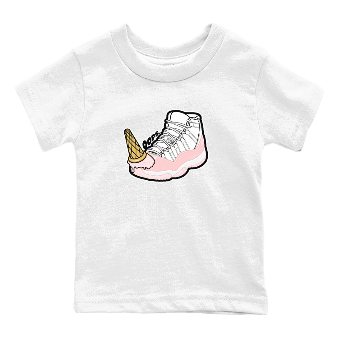 11s Legend Pink shirts to match jordans Dropped Ice Cream sneaker match tees Air Jordan 11 Legend Pink Drip Gear Zone streetwear brand Baby and Youth White 2 cotton tee